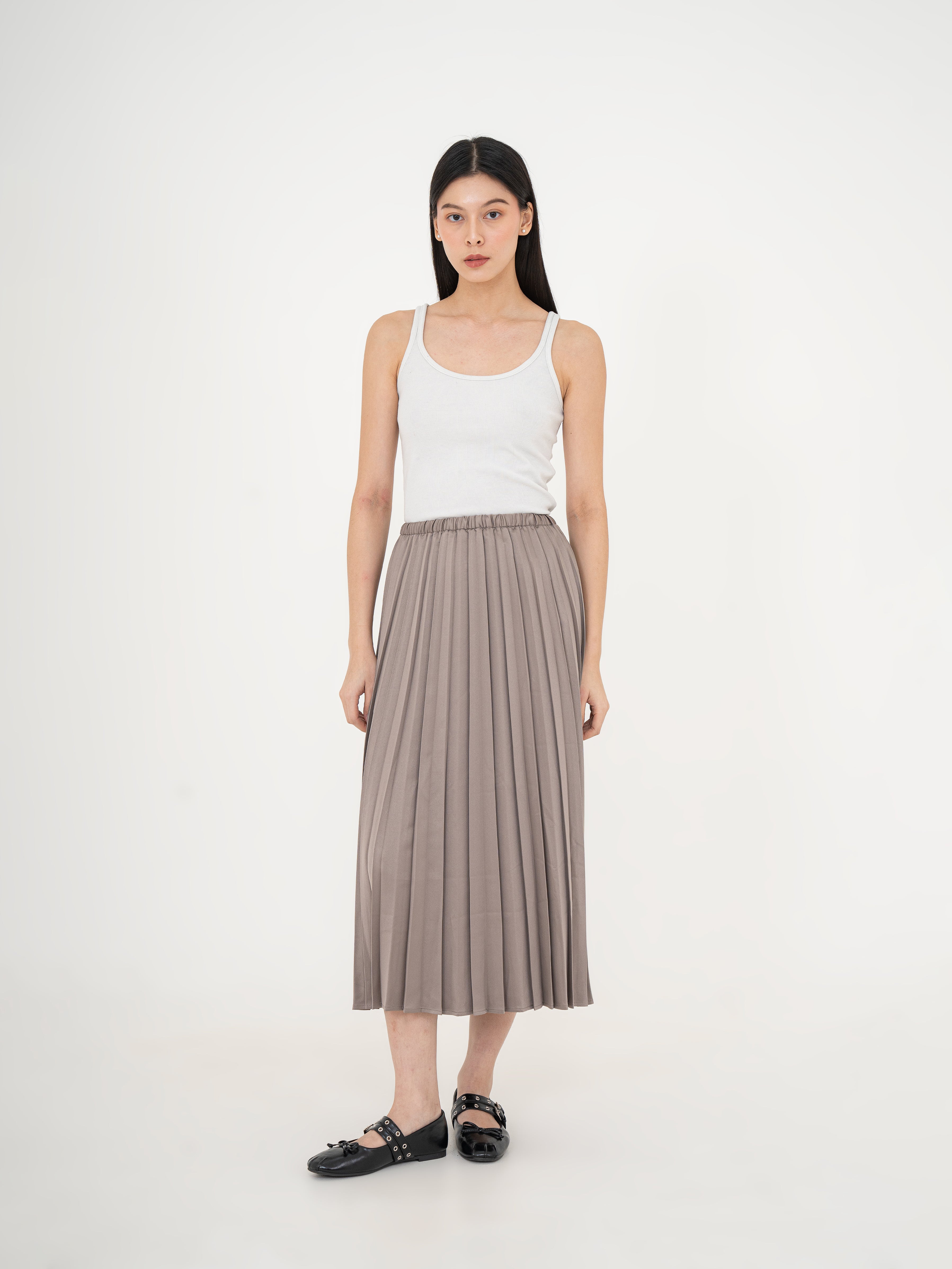 Masumi Satin Pleated Skirt