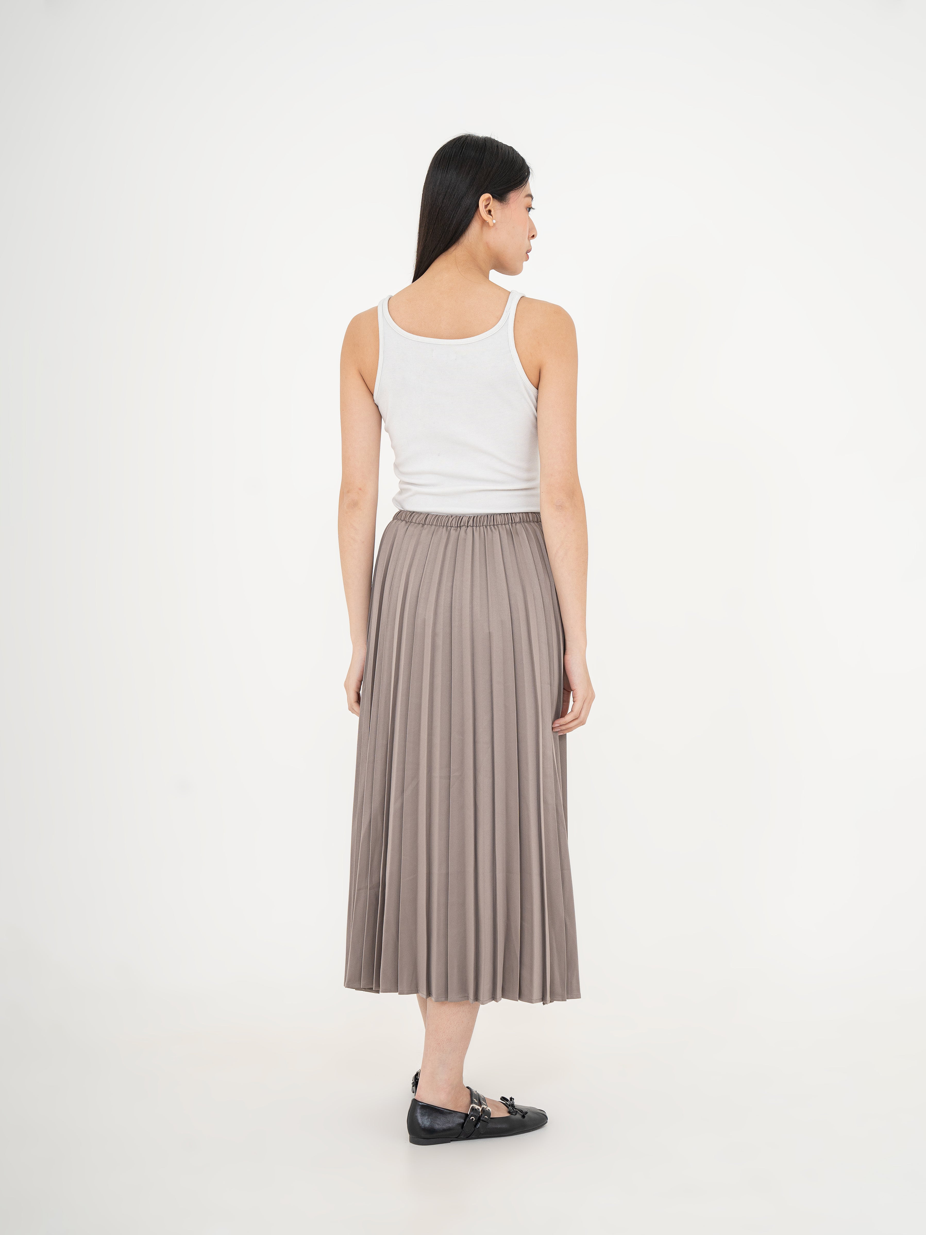 Masumi Satin Pleated Skirt