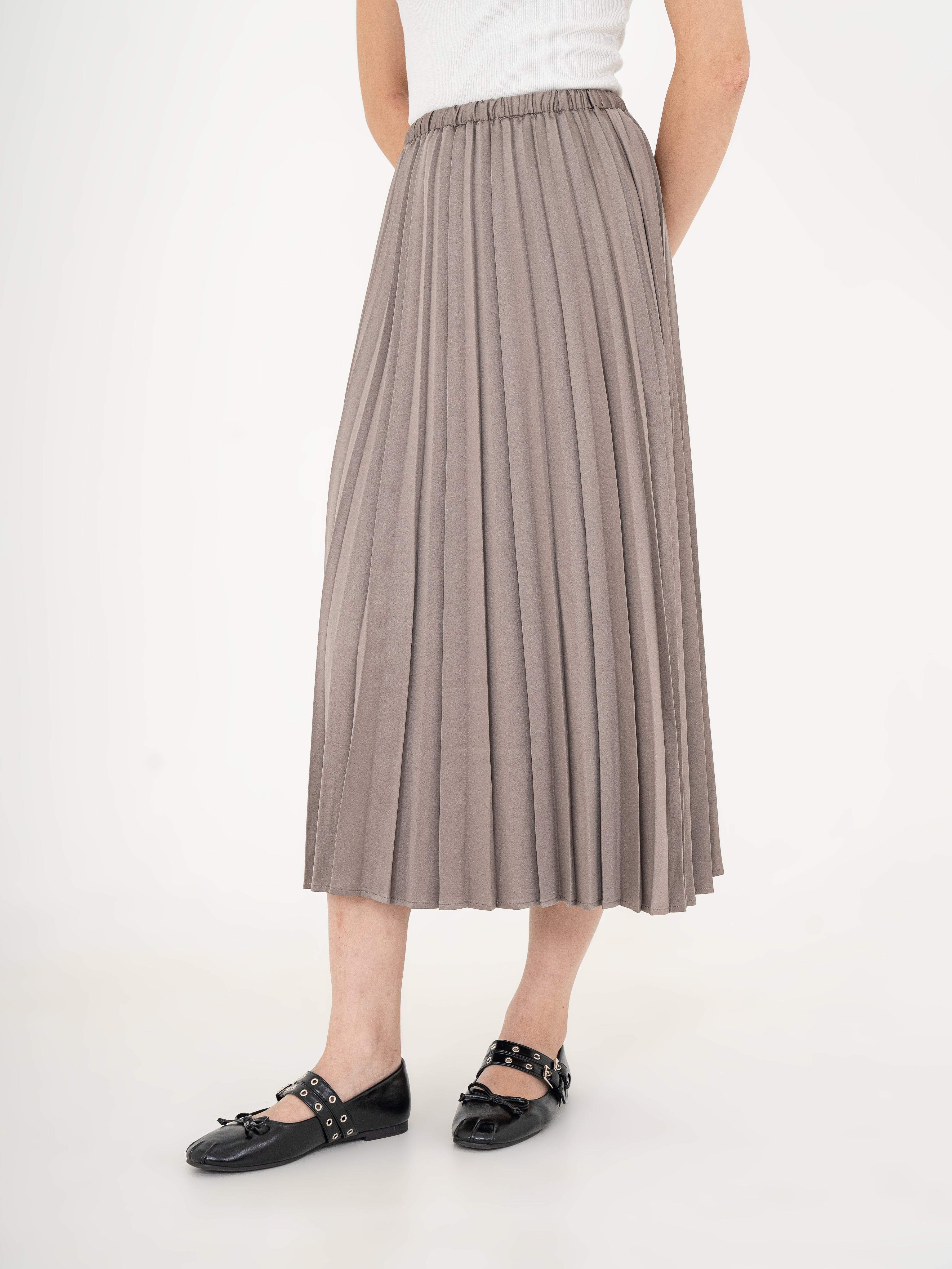Masumi Satin Pleated Skirt