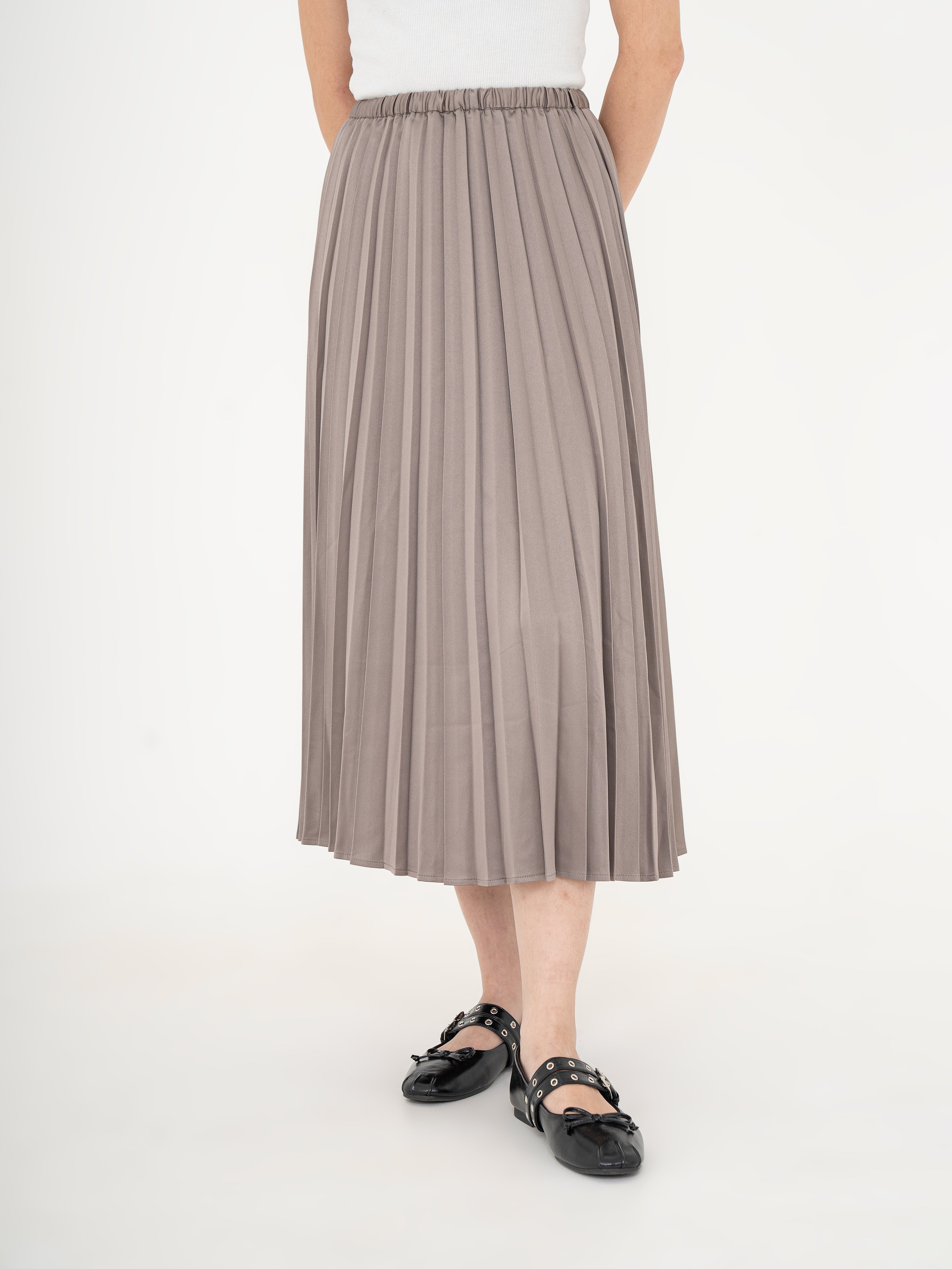 Masumi Satin Pleated Skirt