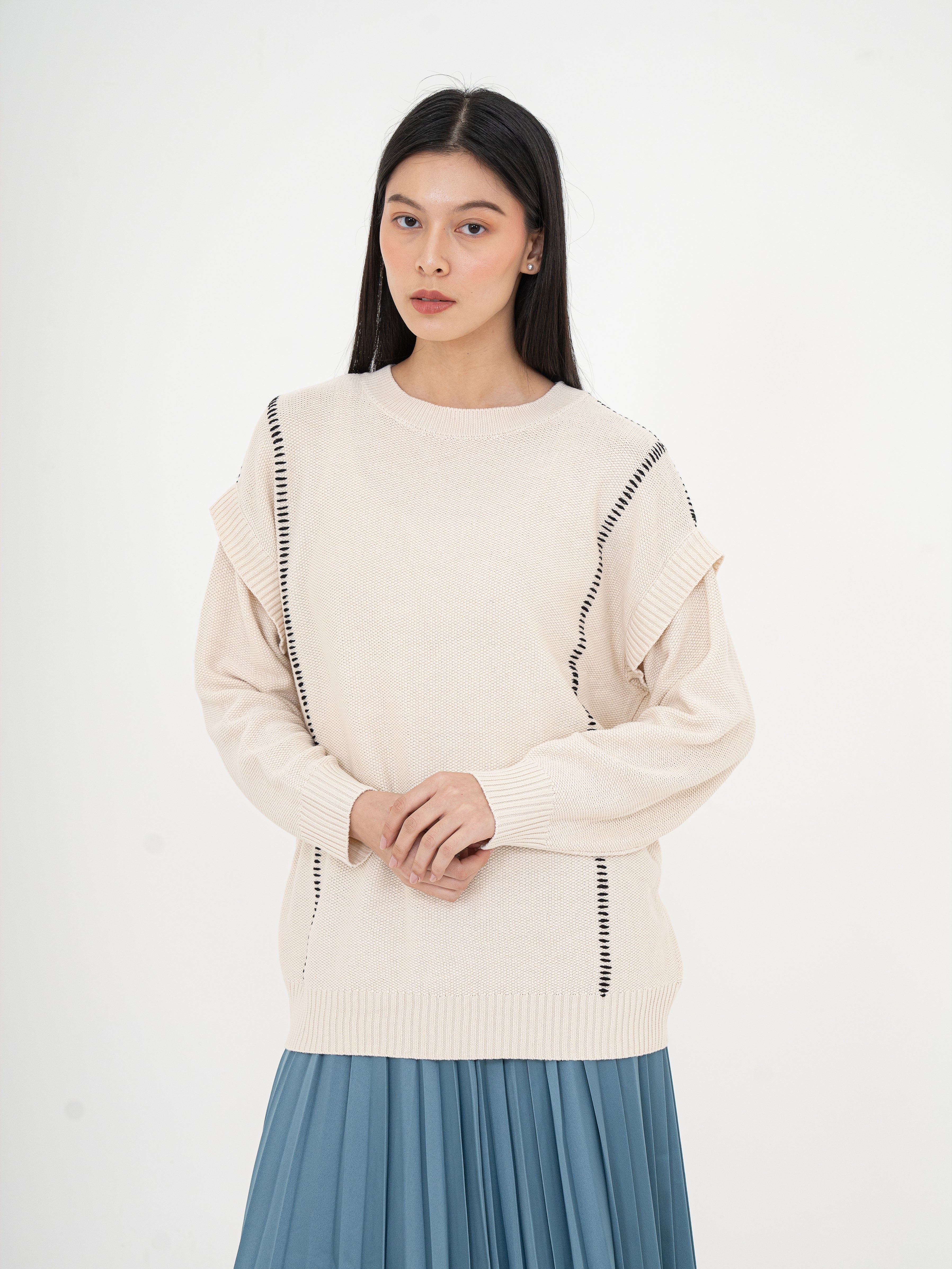 Jura Contrast Stitch Knit