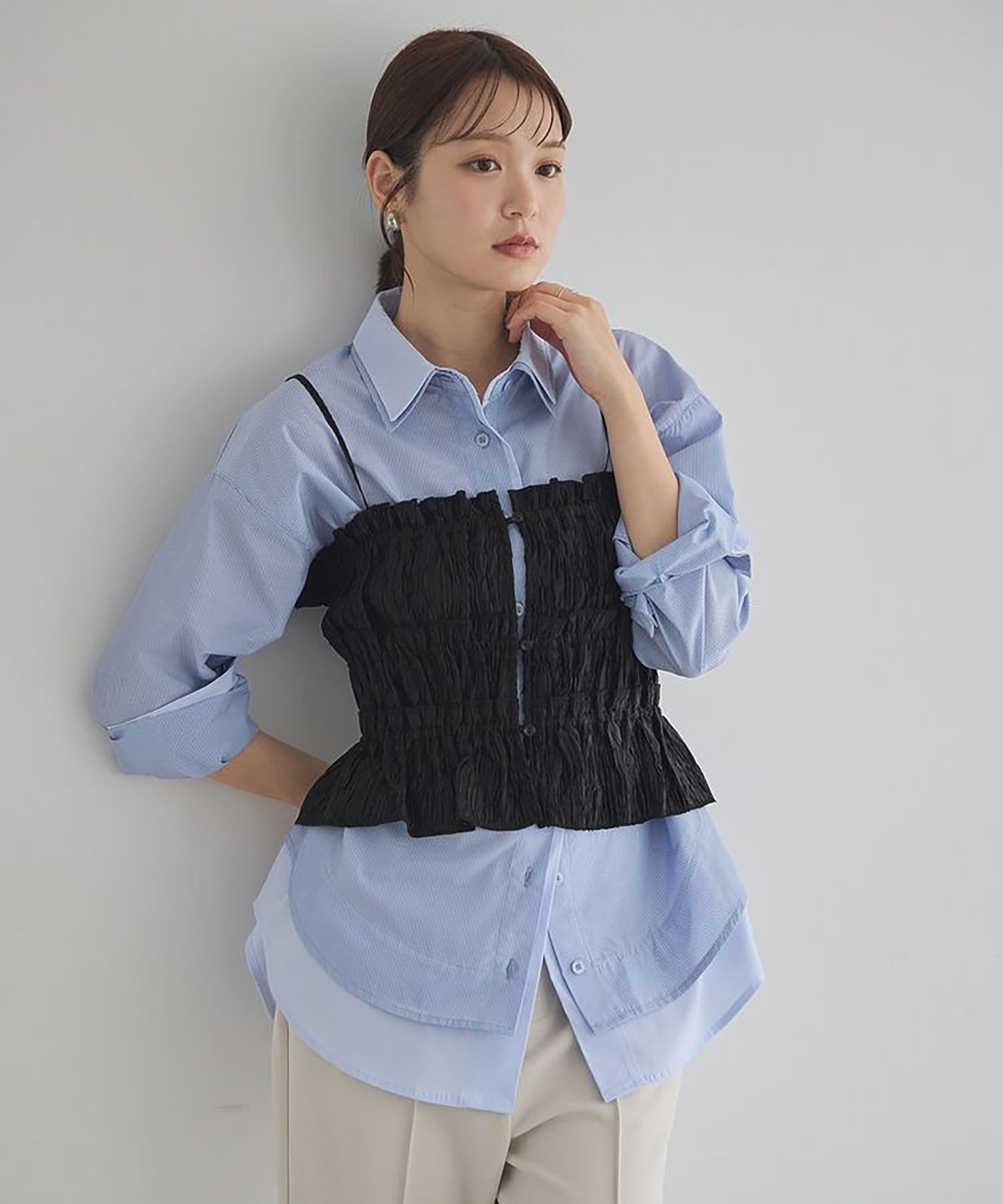 Sora Layered Striped Shirt