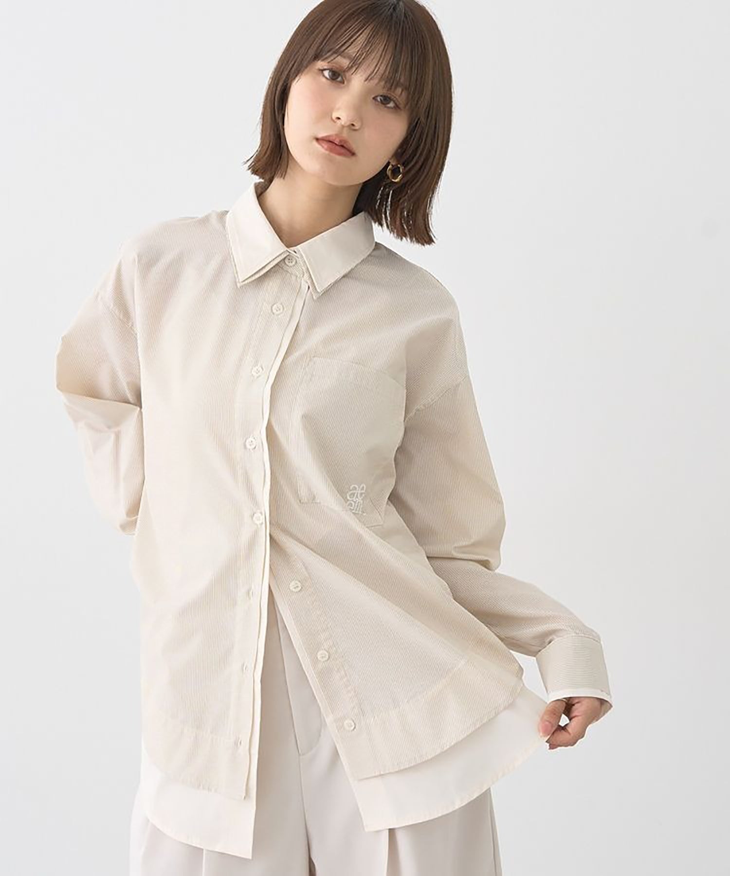 Sora Layered Striped Shirt