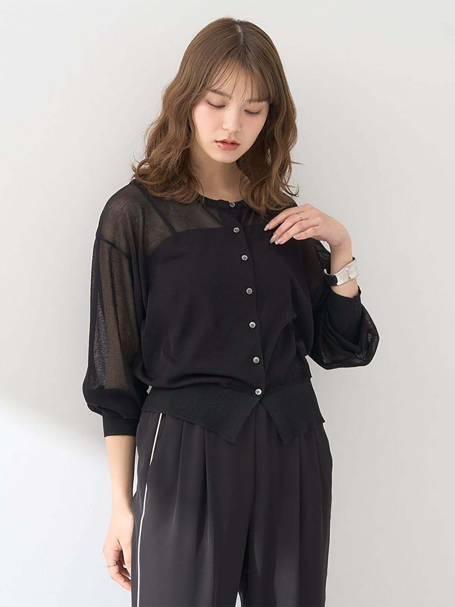 Kuchinashi Sheer Knit Cardigan
