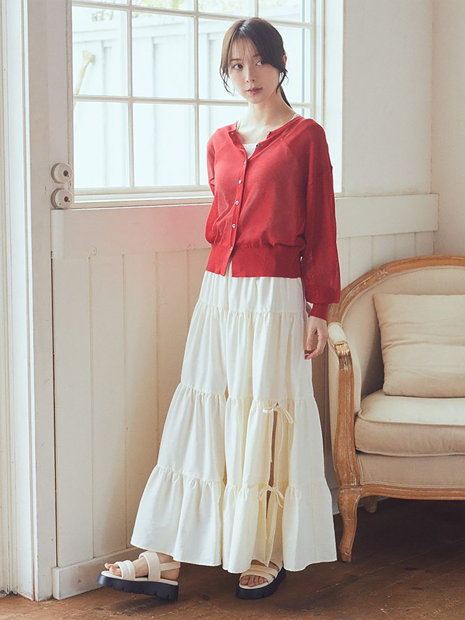 Kuchinashi Sheer Knit Cardigan