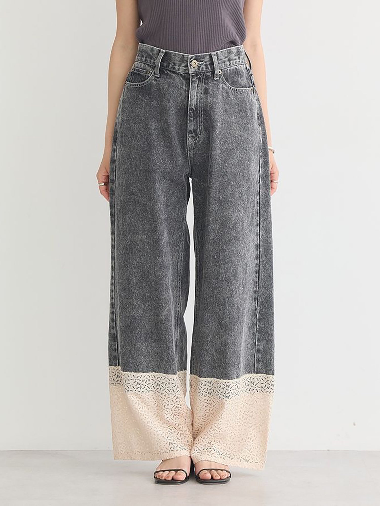 Resu Denim Pants With Lace