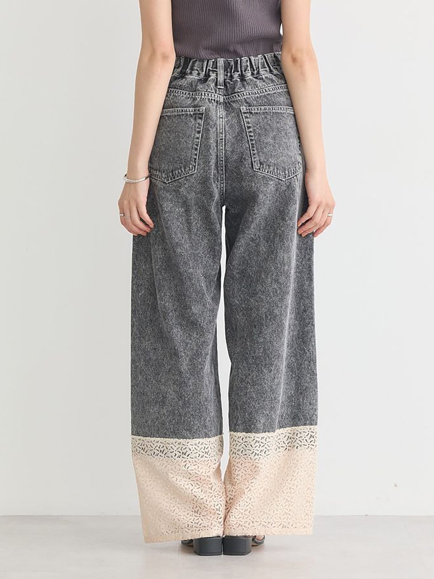 Resu Denim Pants With Lace
