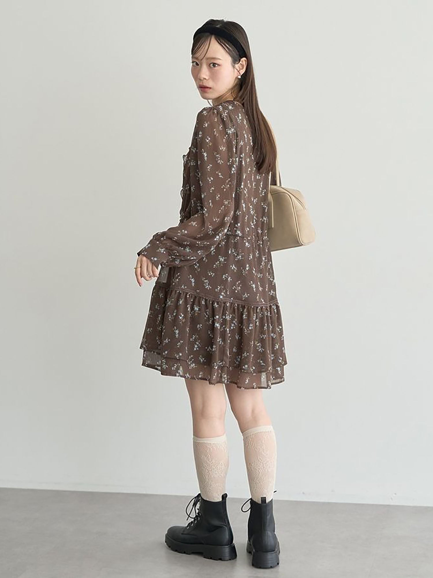 Asuka Flower Willow Tiered Mini Dress