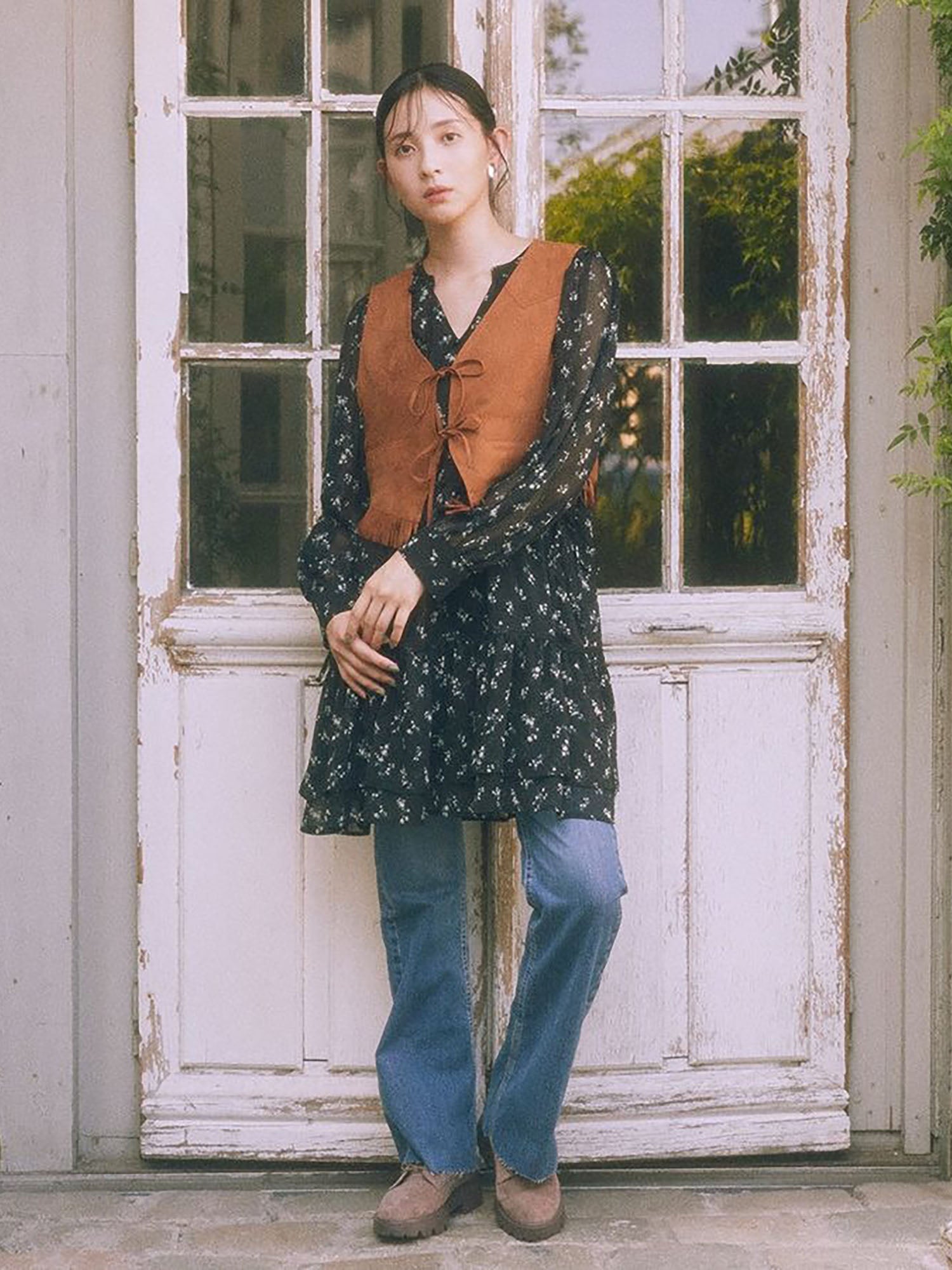 Asuka Flower Willow Tiered Mini Dress