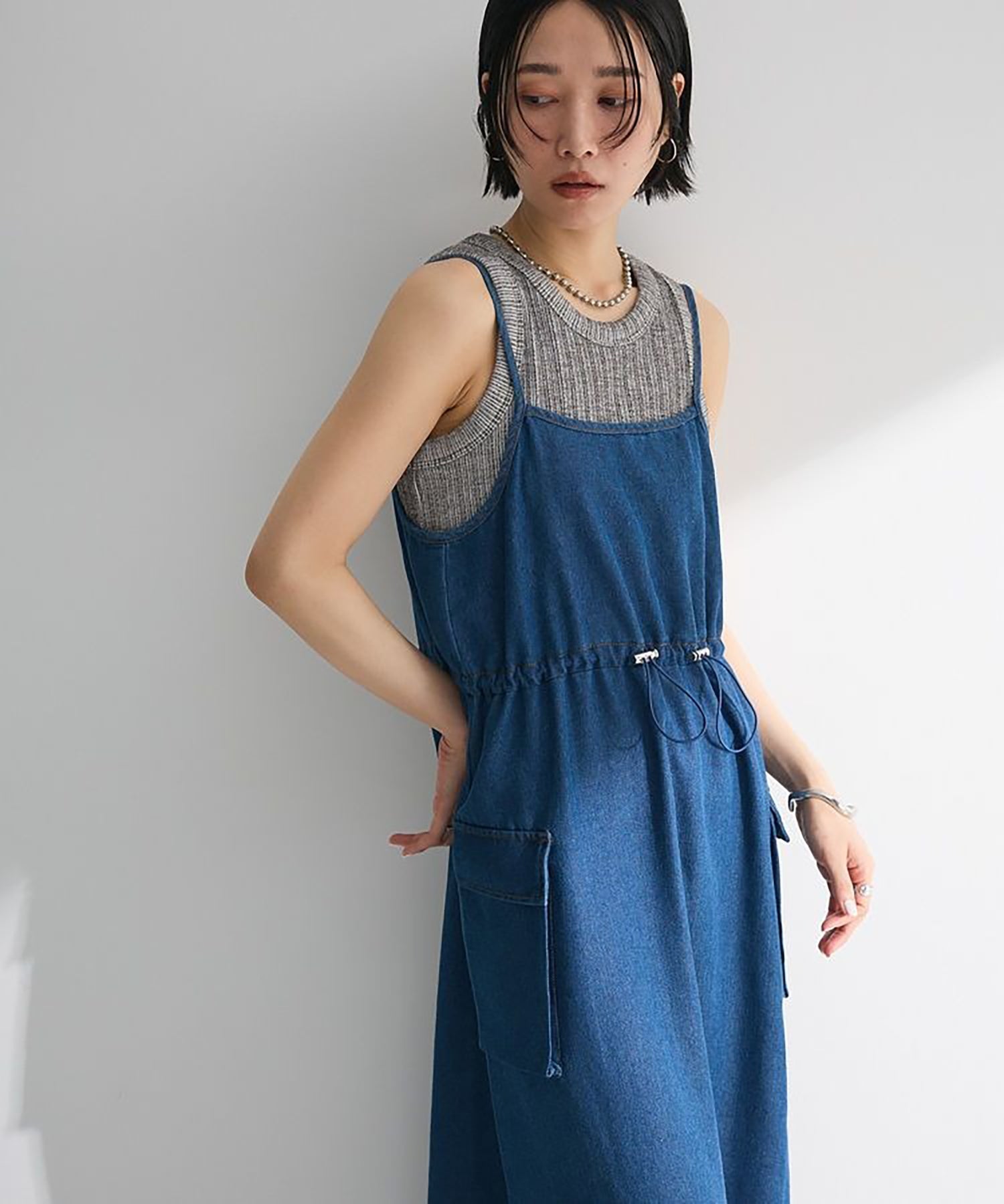 Hanataba Denim Camisole Dress