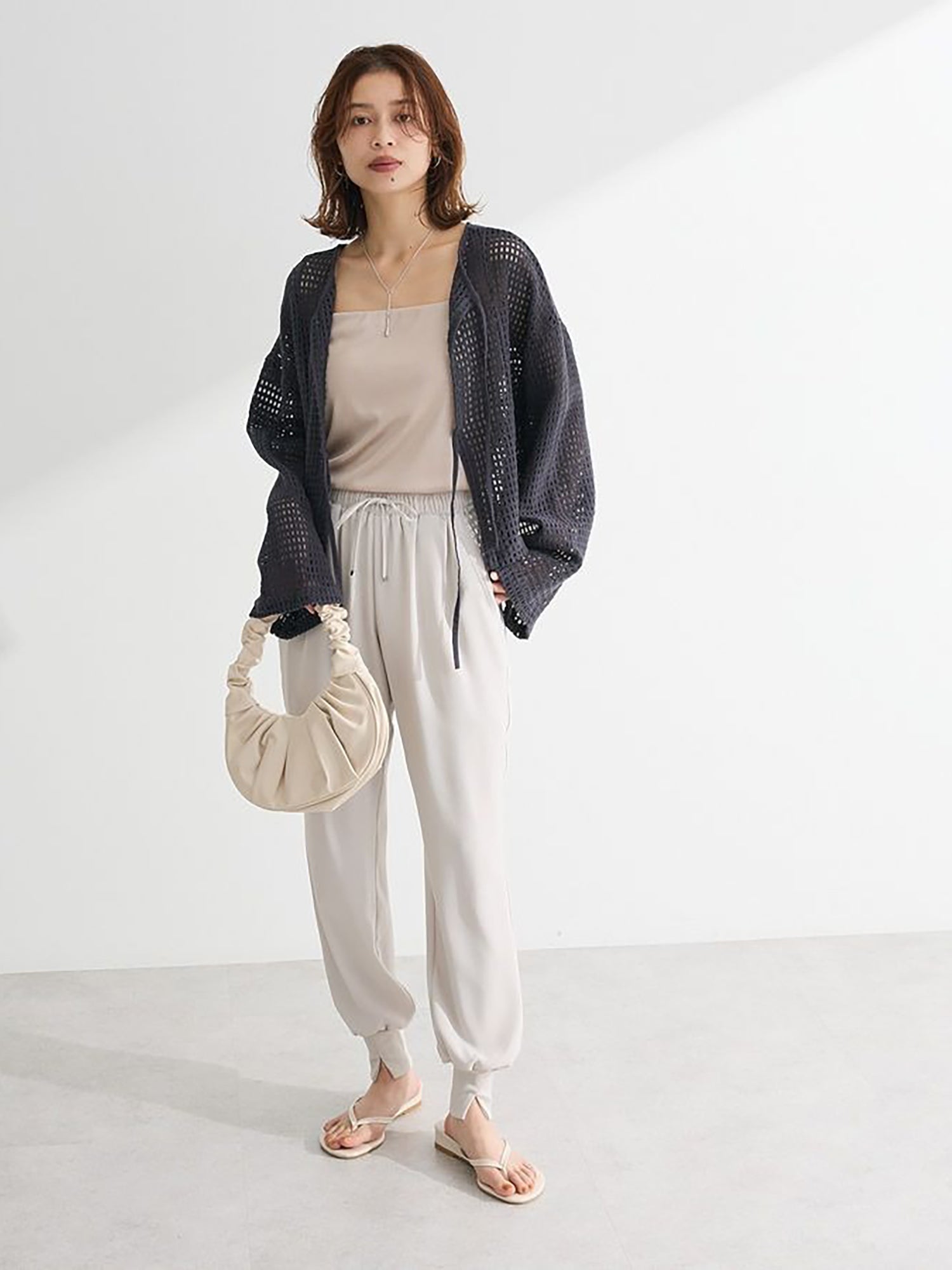Fumika Cropped Mesh Cardigan