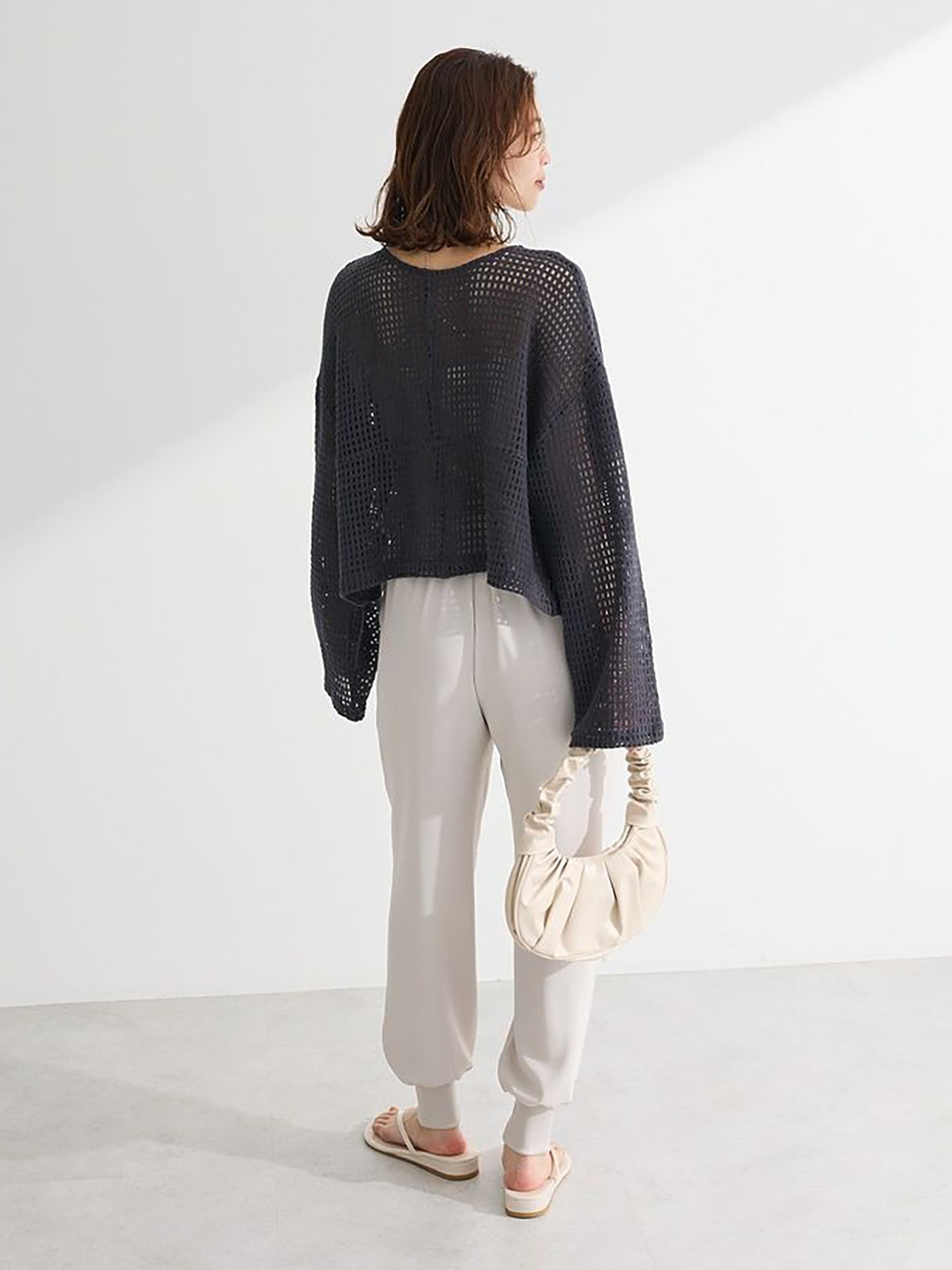 Fumika Cropped Mesh Cardigan