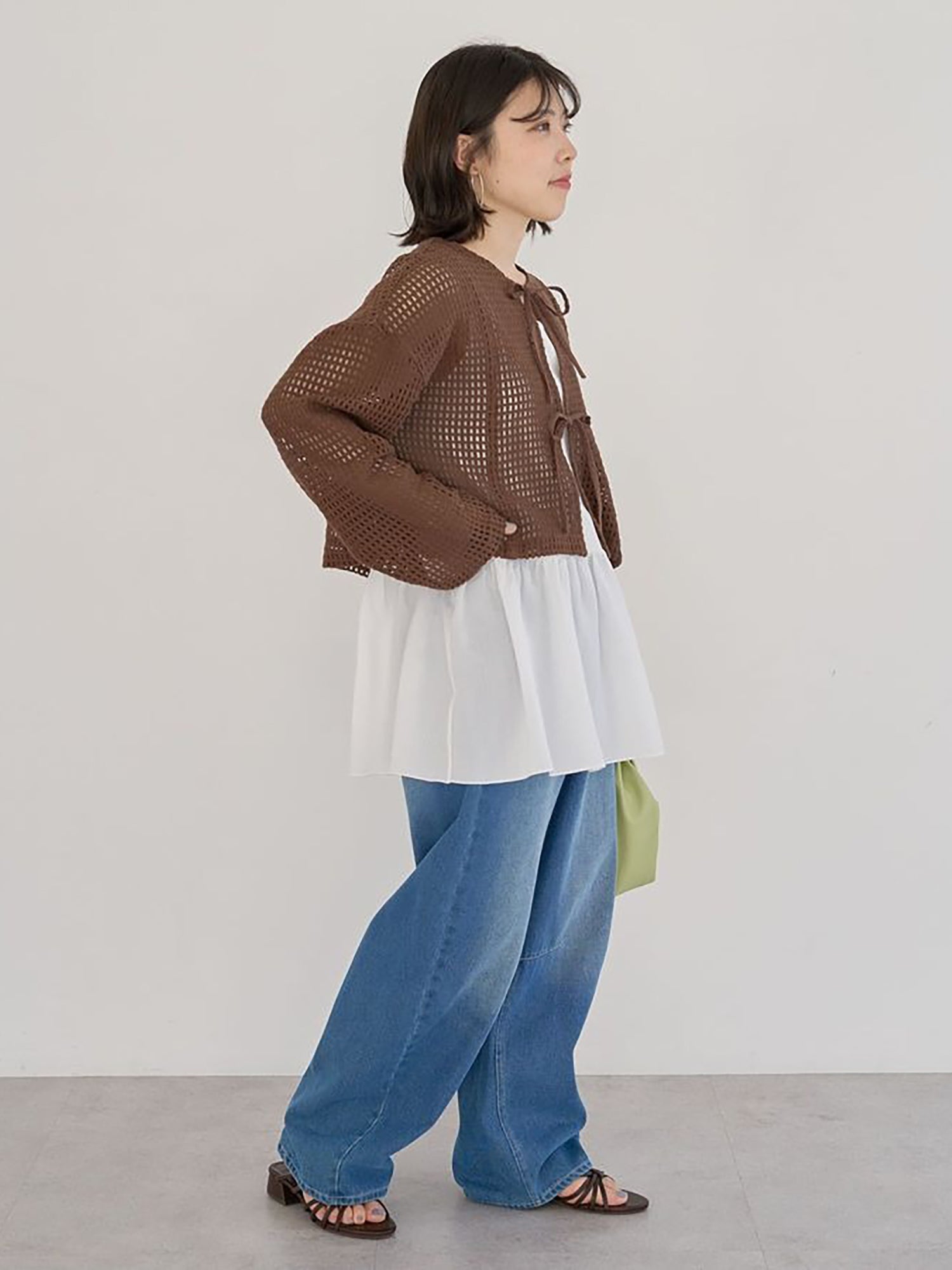 Fumika Cropped Mesh Cardigan