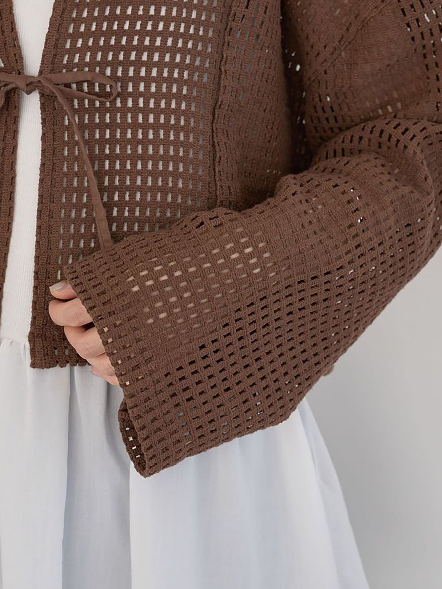 Fumika Cropped Mesh Cardigan