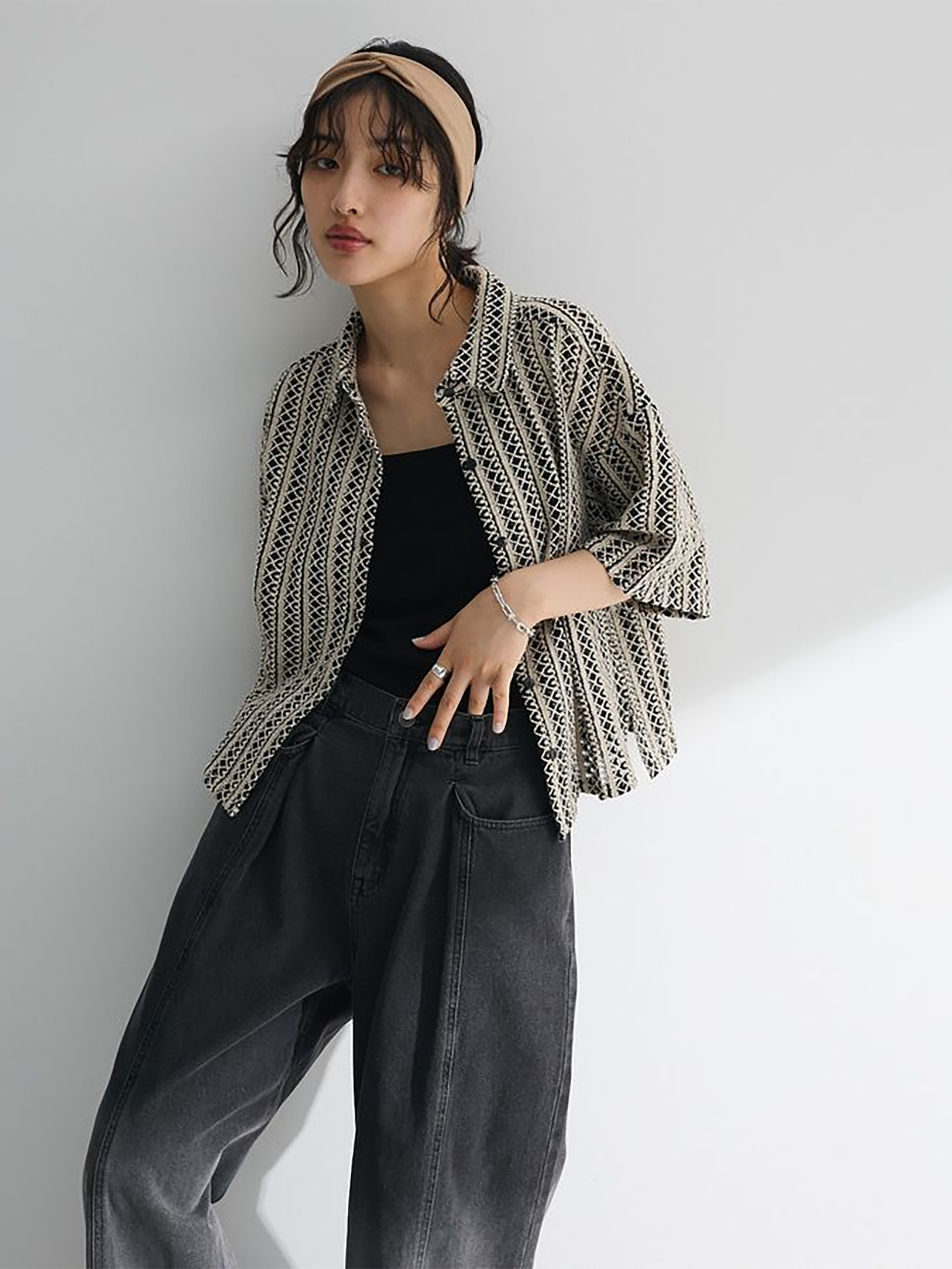 Hasu Collared Lace Shirt