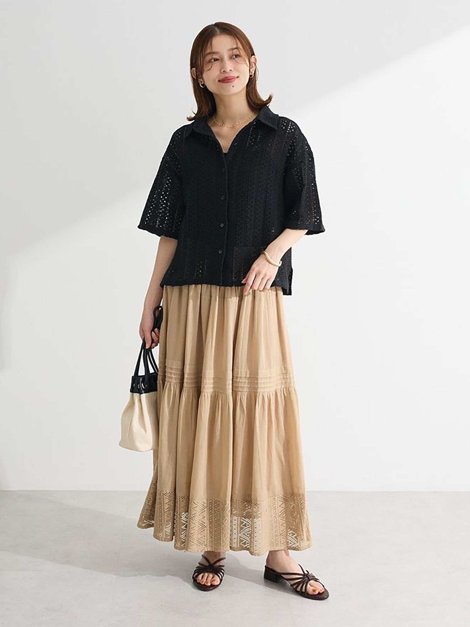 Hasu Collared Lace Shirt