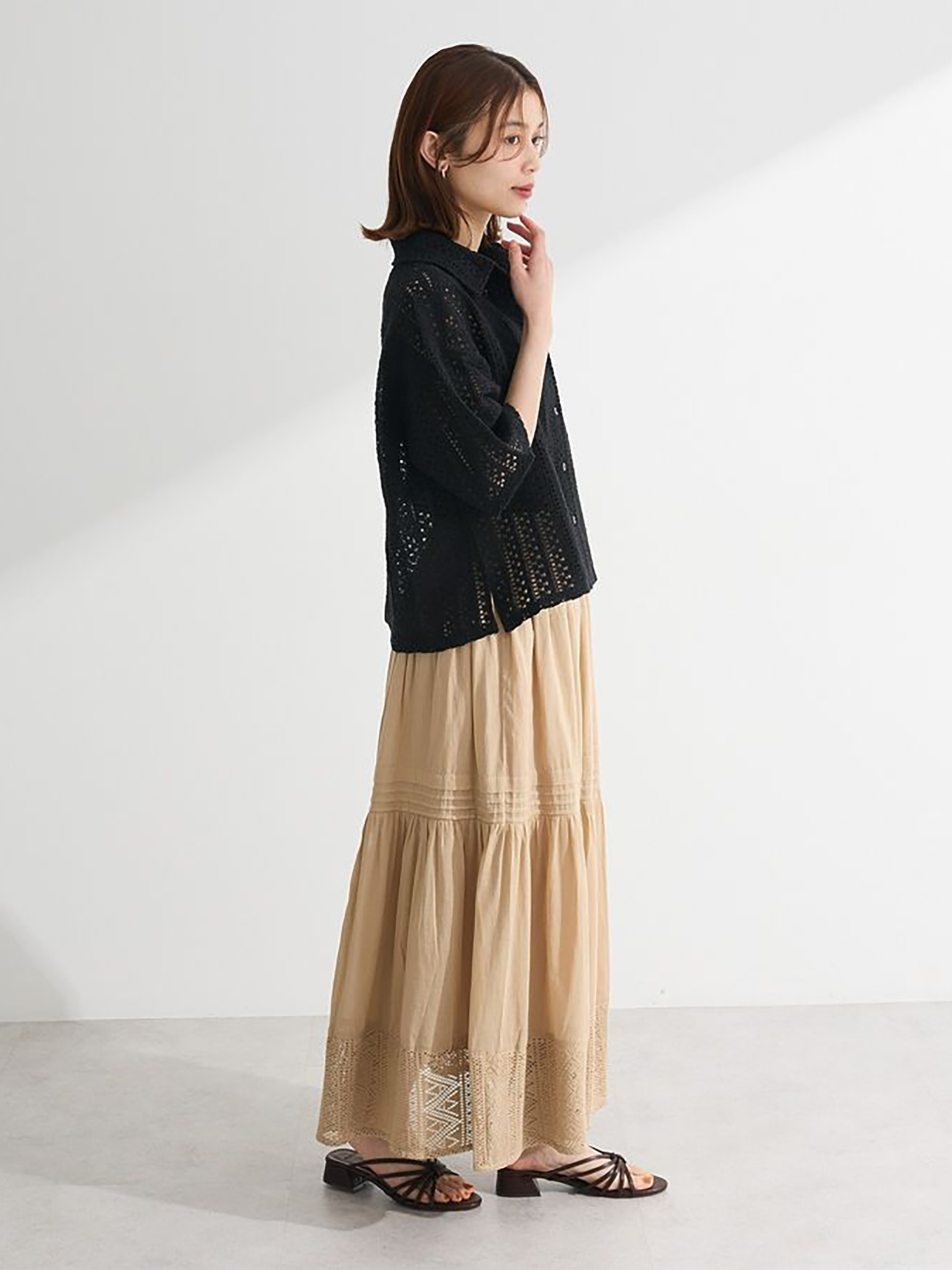 Hasu Collared Lace Shirt