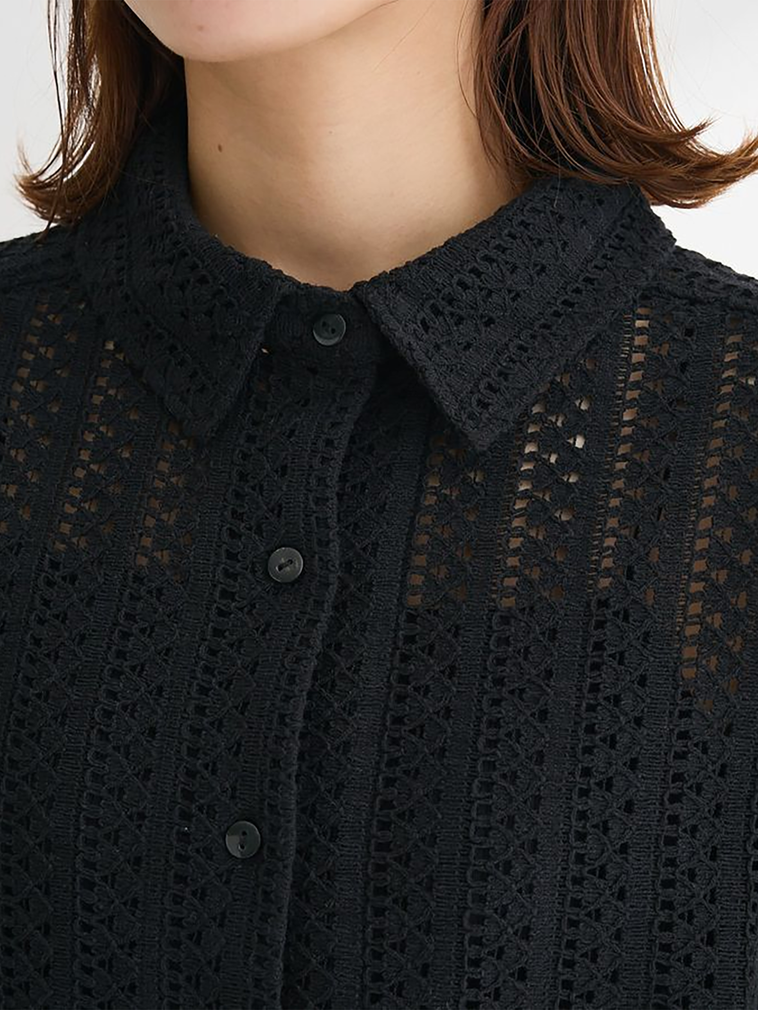 Hasu Collared Lace Shirt