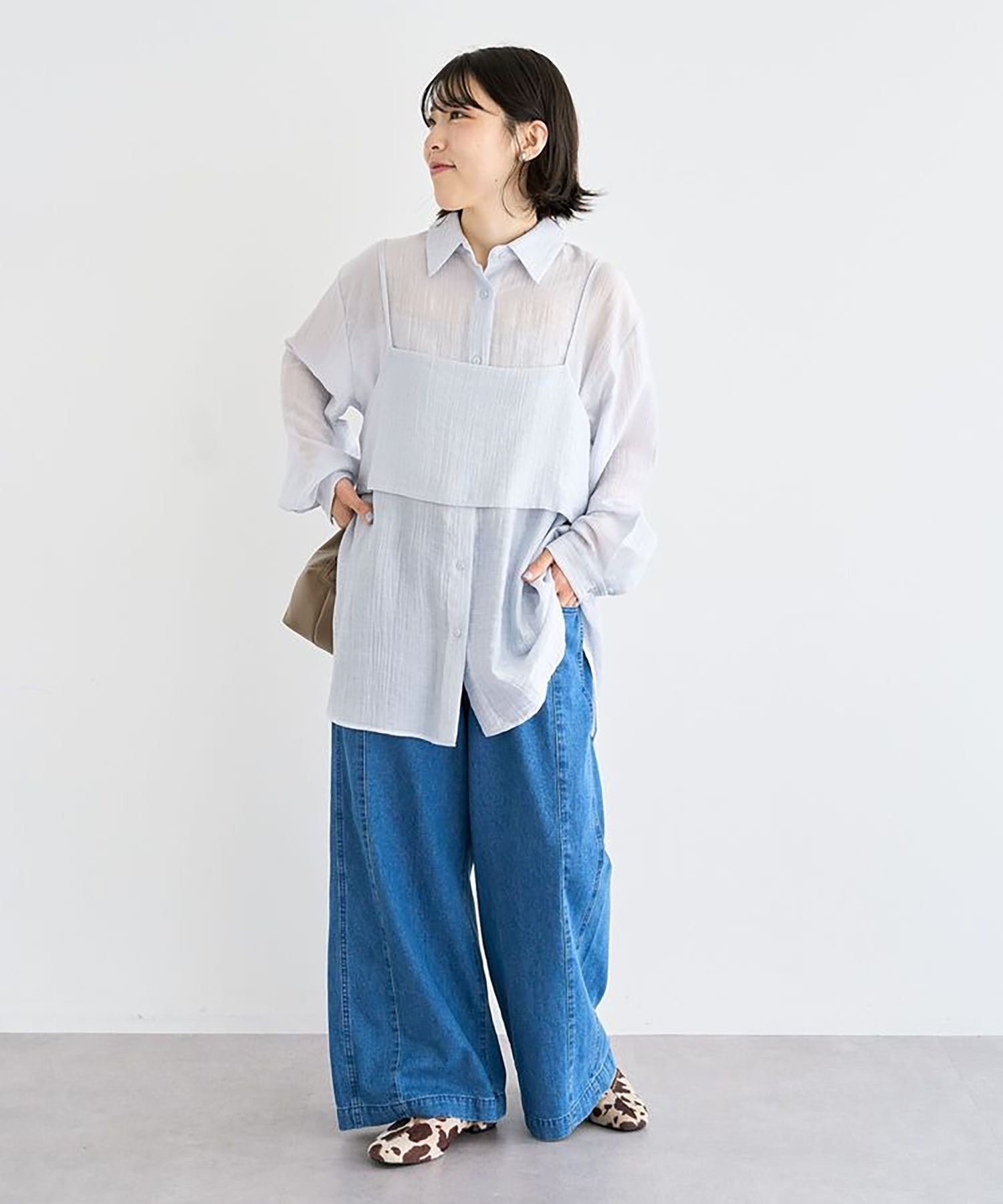 Raburi Light Denim Easy Baggy Pants