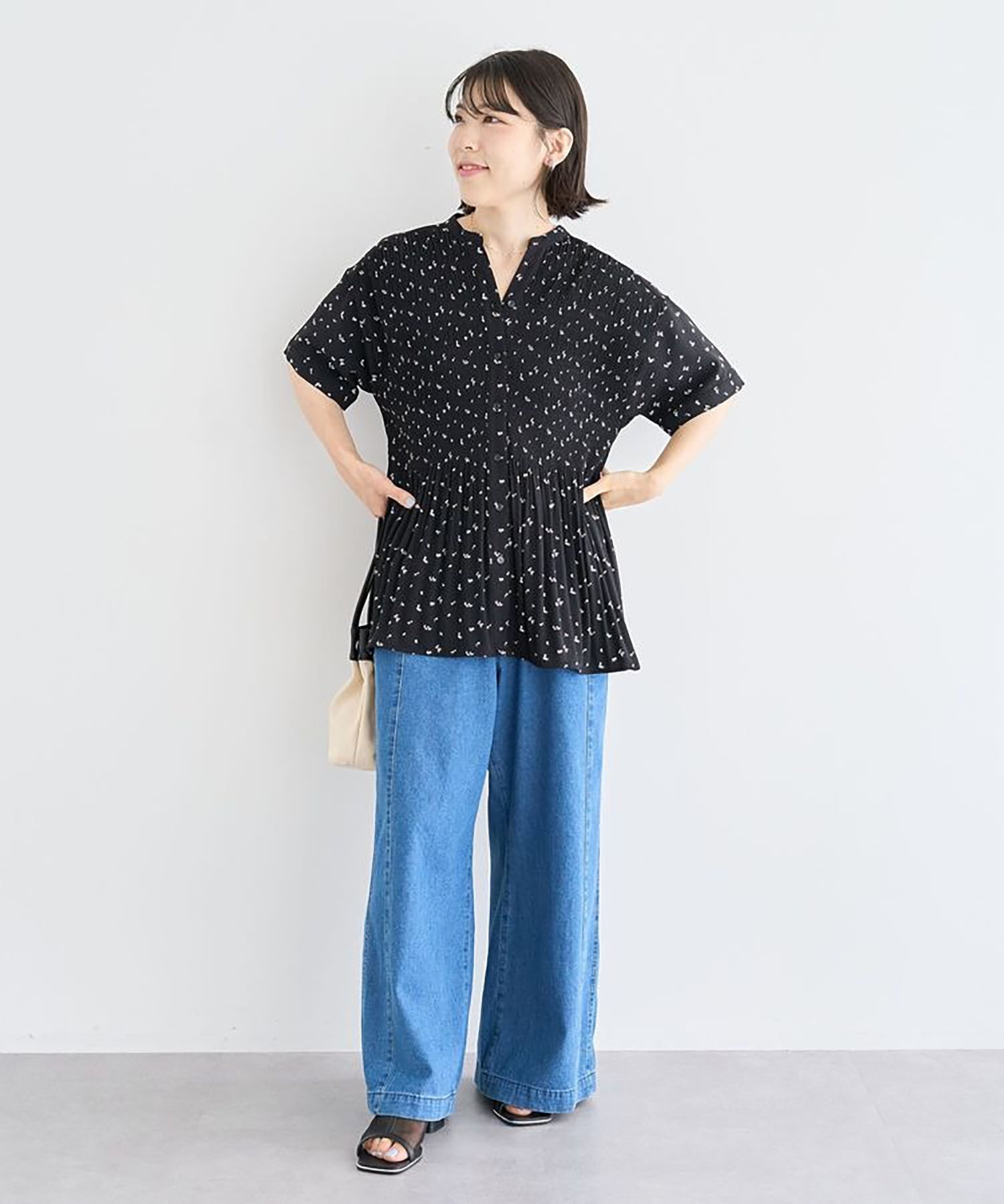 Raburi Light Denim Easy Baggy Pants