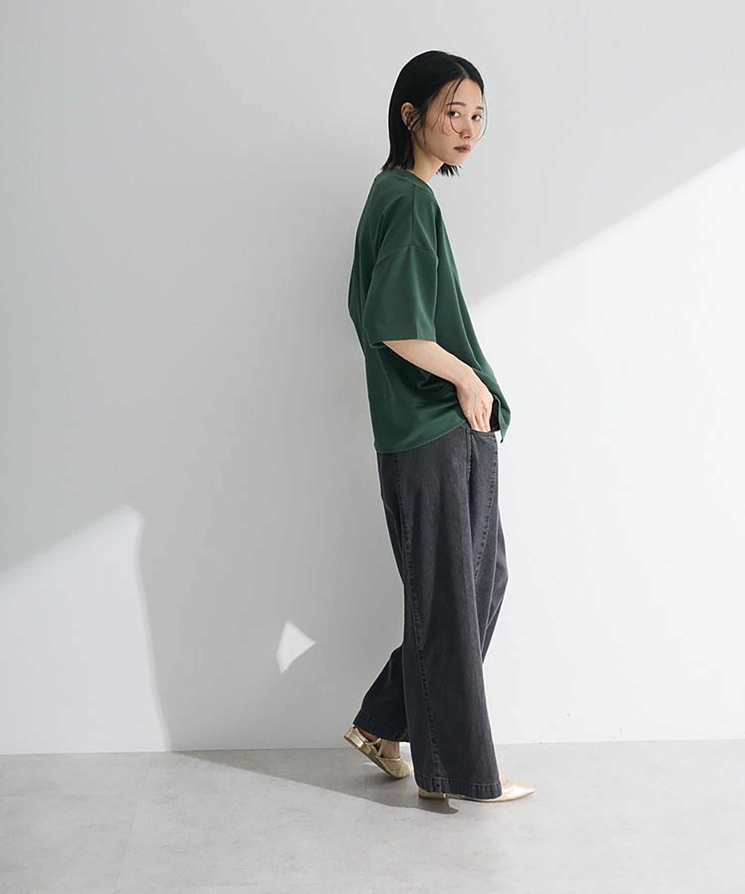 Raburi Light Denim Easy Baggy Pants