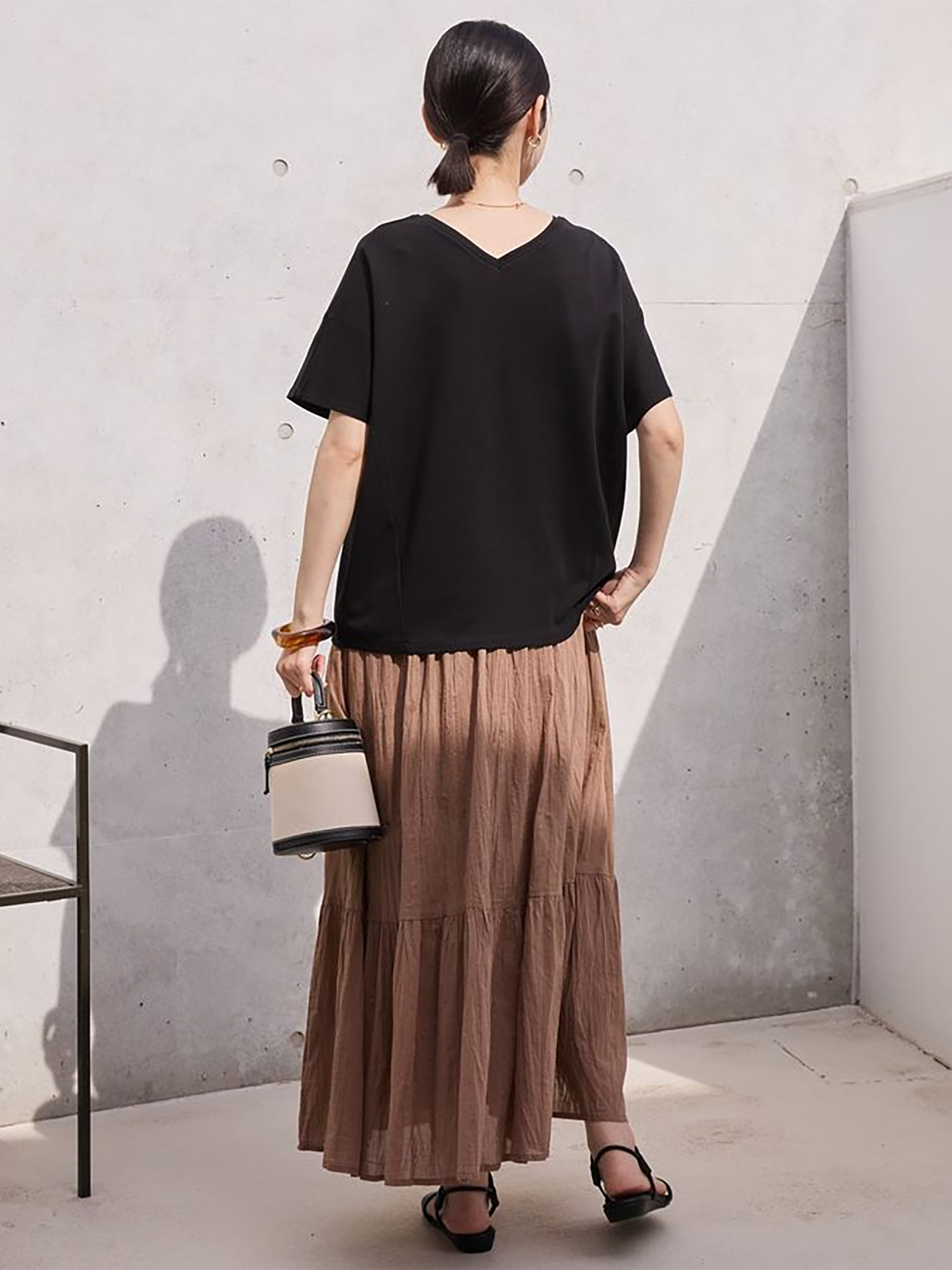 Yanagi Crinkle Tiered Skirt