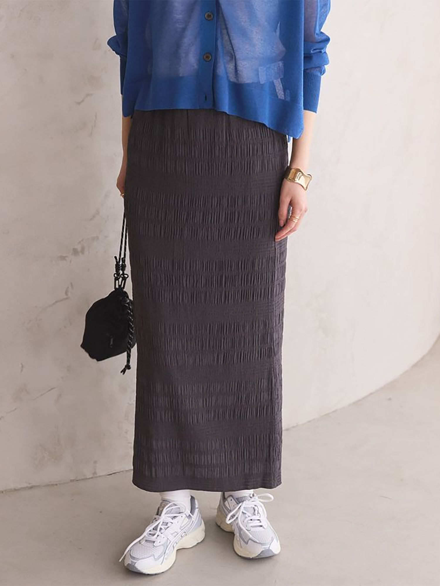 Kuwazu Shirred Straight Skirt