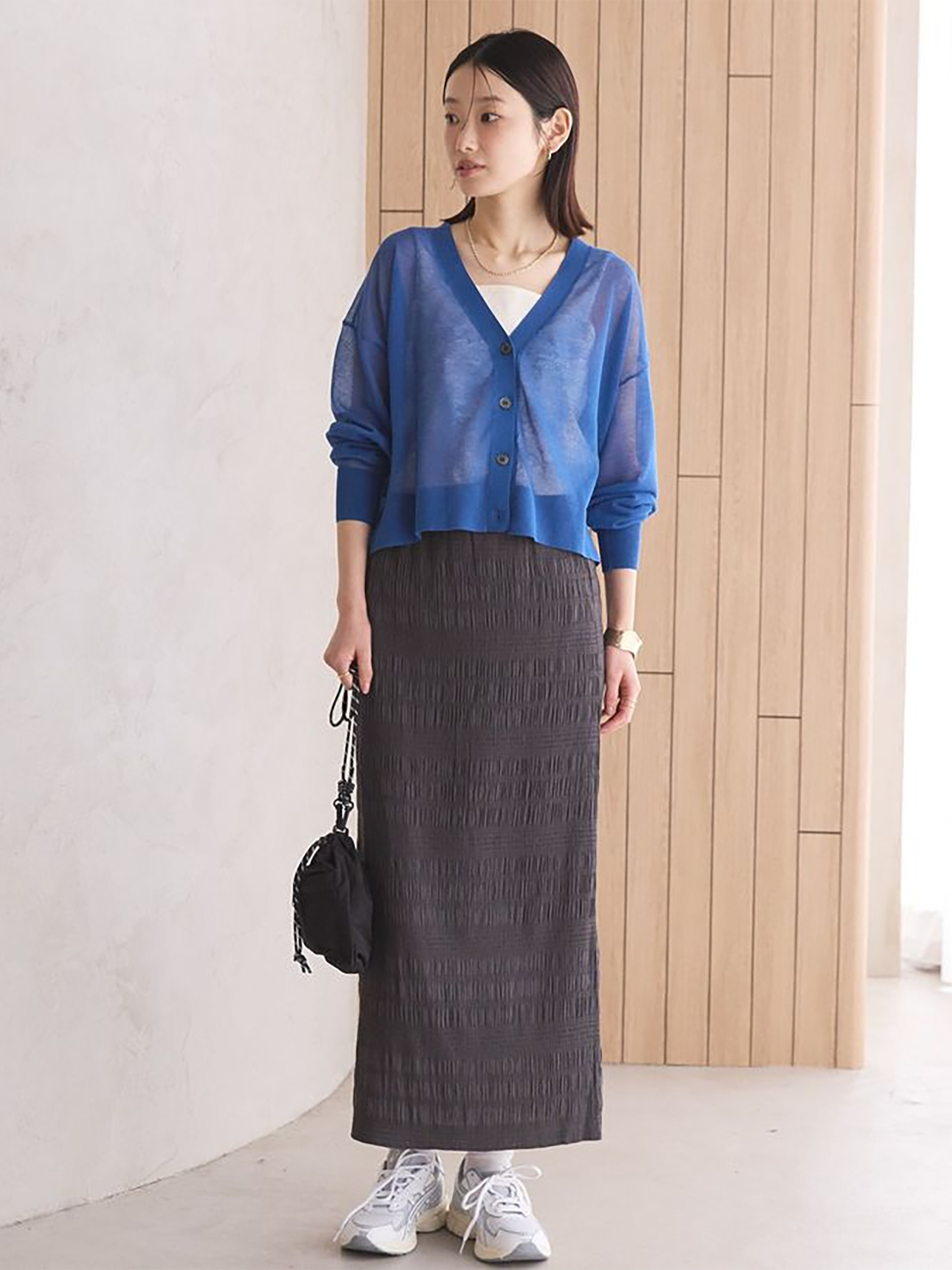 Kuwazu Shirred Straight Skirt