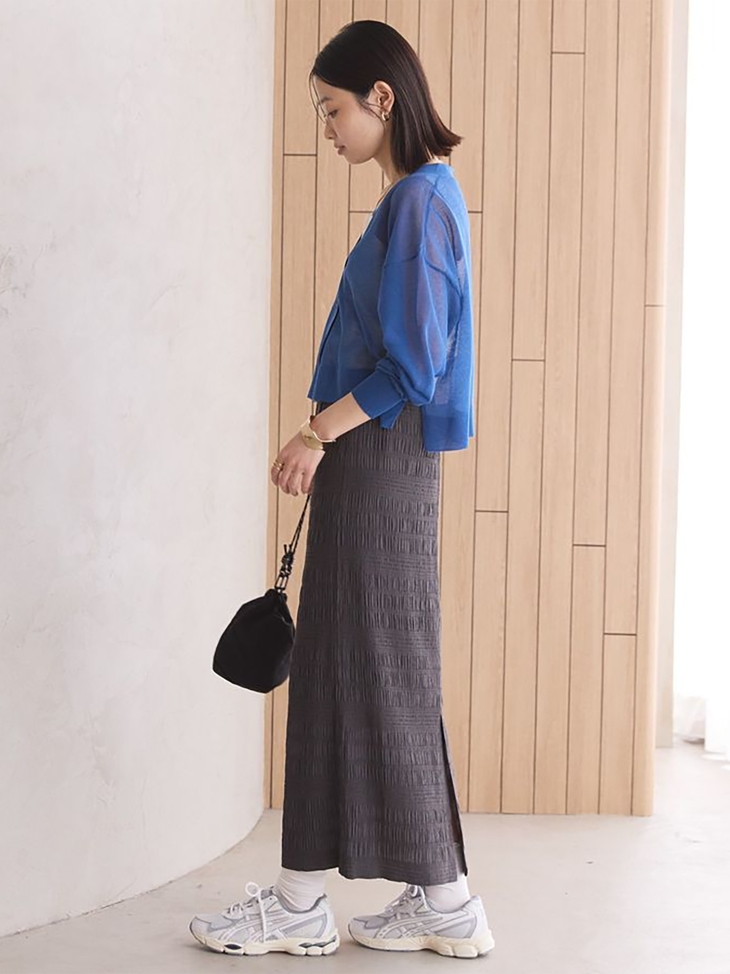 Kuwazu Shirred Straight Skirt