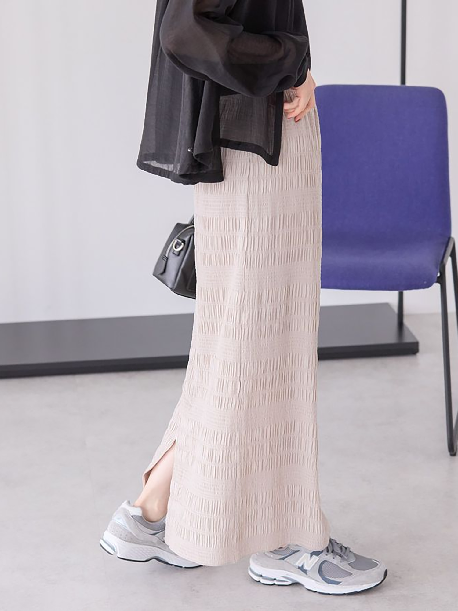 Kuwazu Shirred Straight Skirt