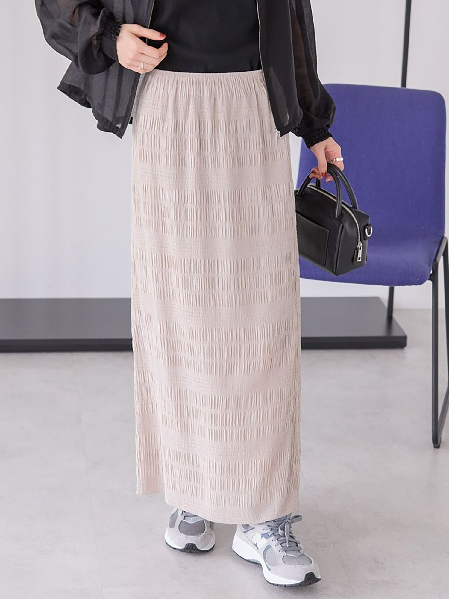 Kuwazu Shirred Straight Skirt