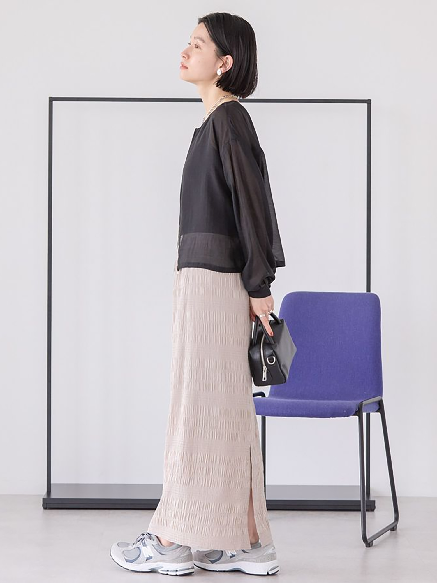Kuwazu Shirred Straight Skirt
