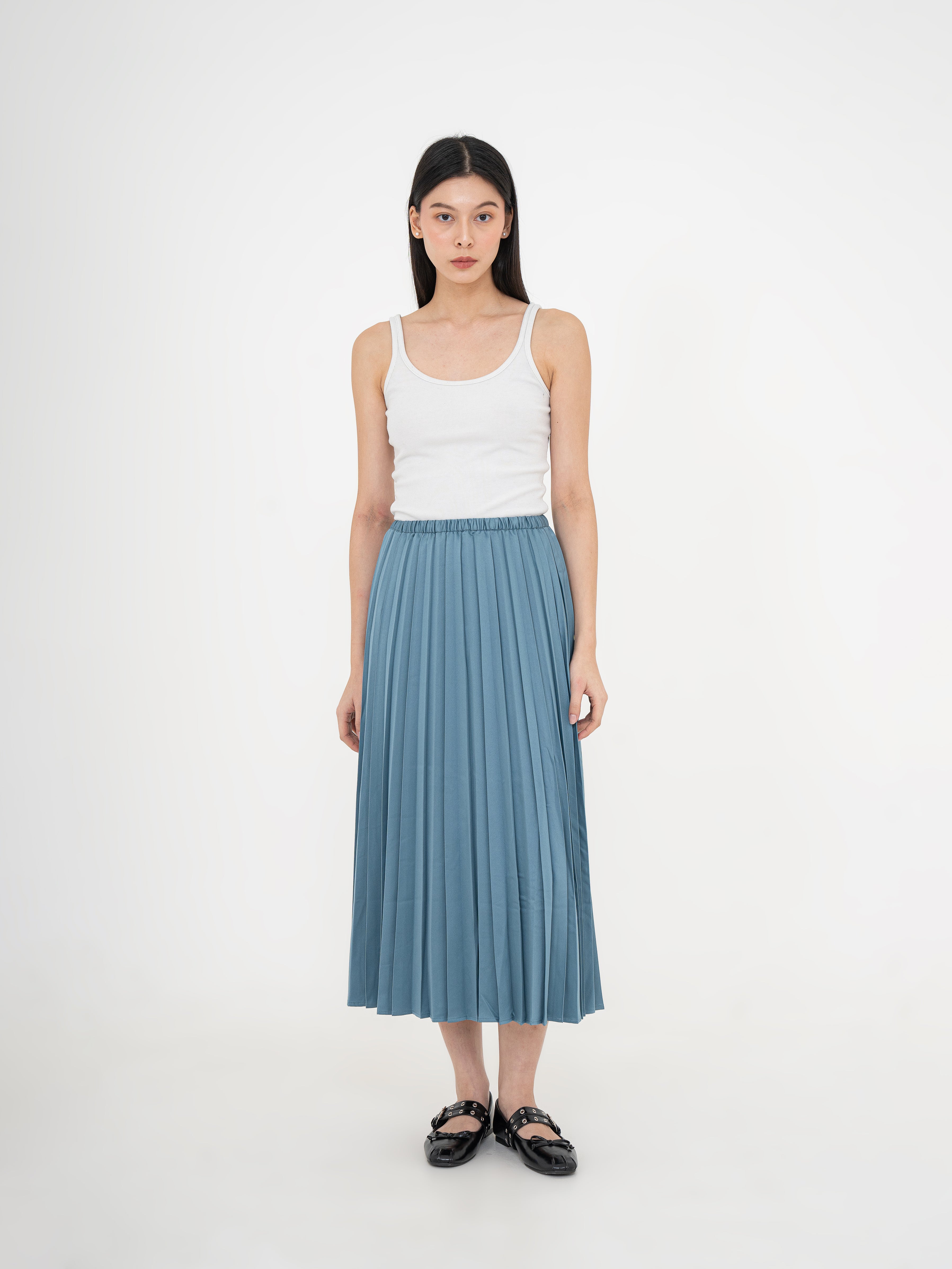 Masumi Satin Pleated Skirt