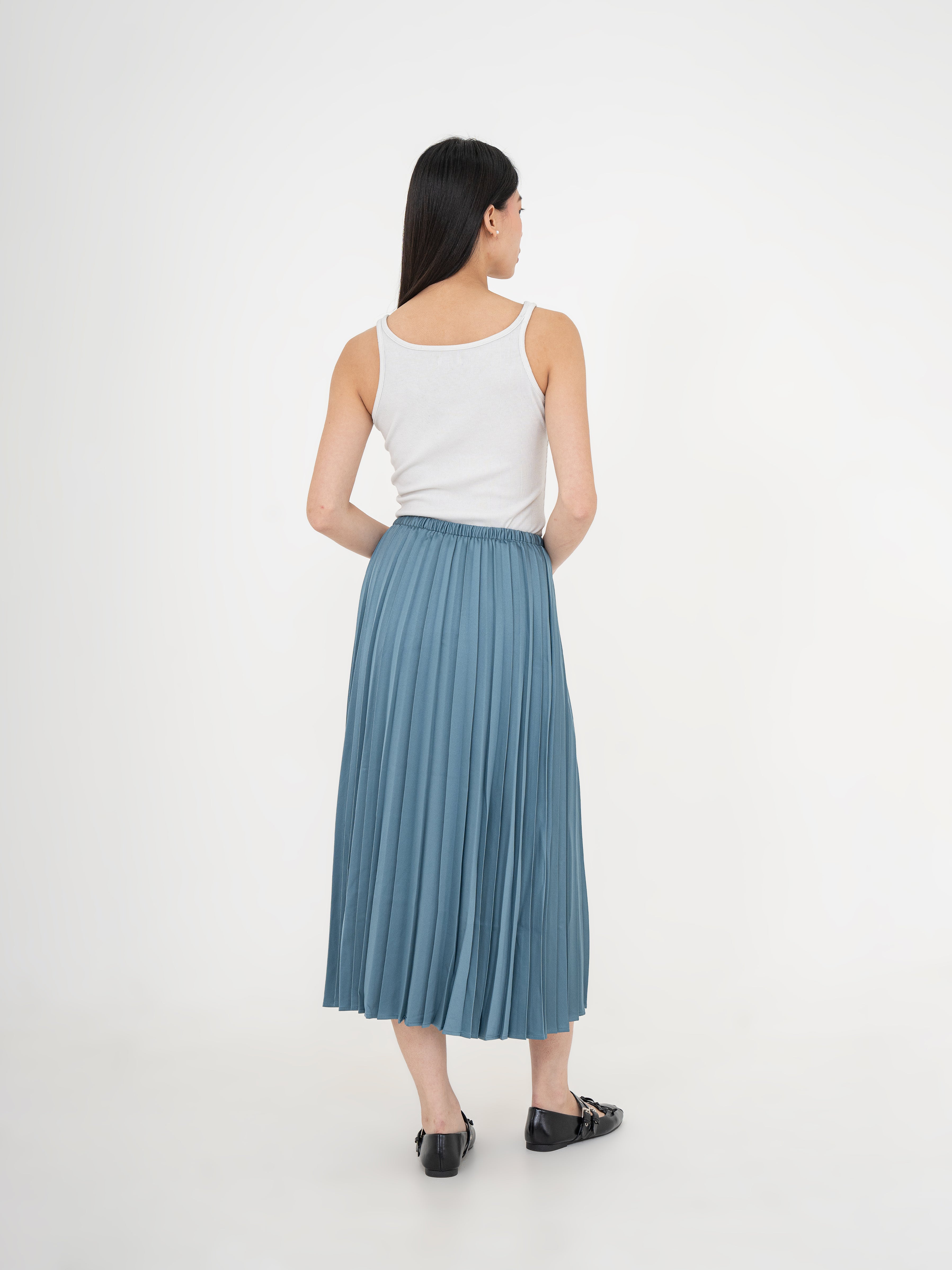 Masumi Satin Pleated Skirt