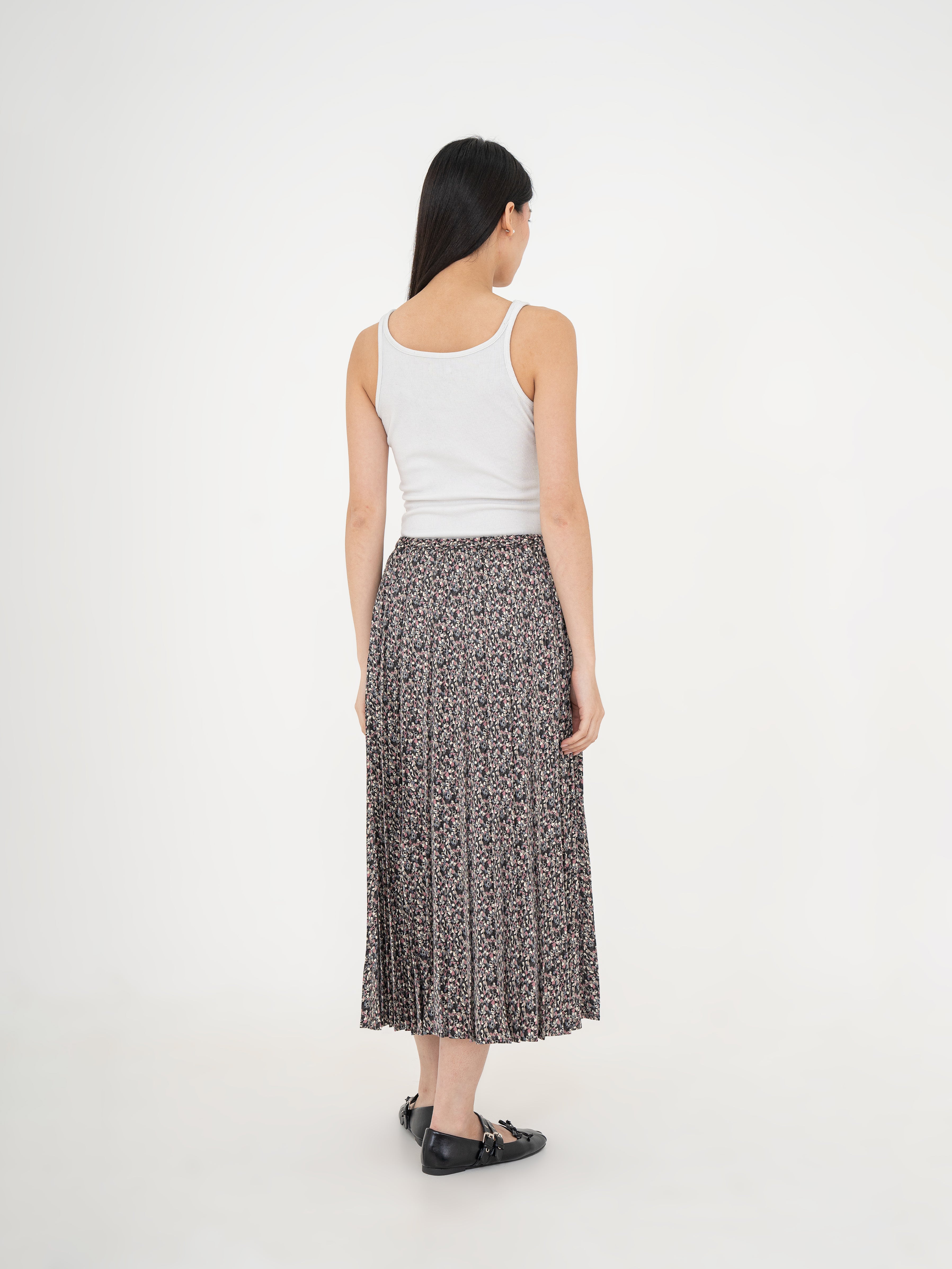 Masumi Satin Pleated Skirt