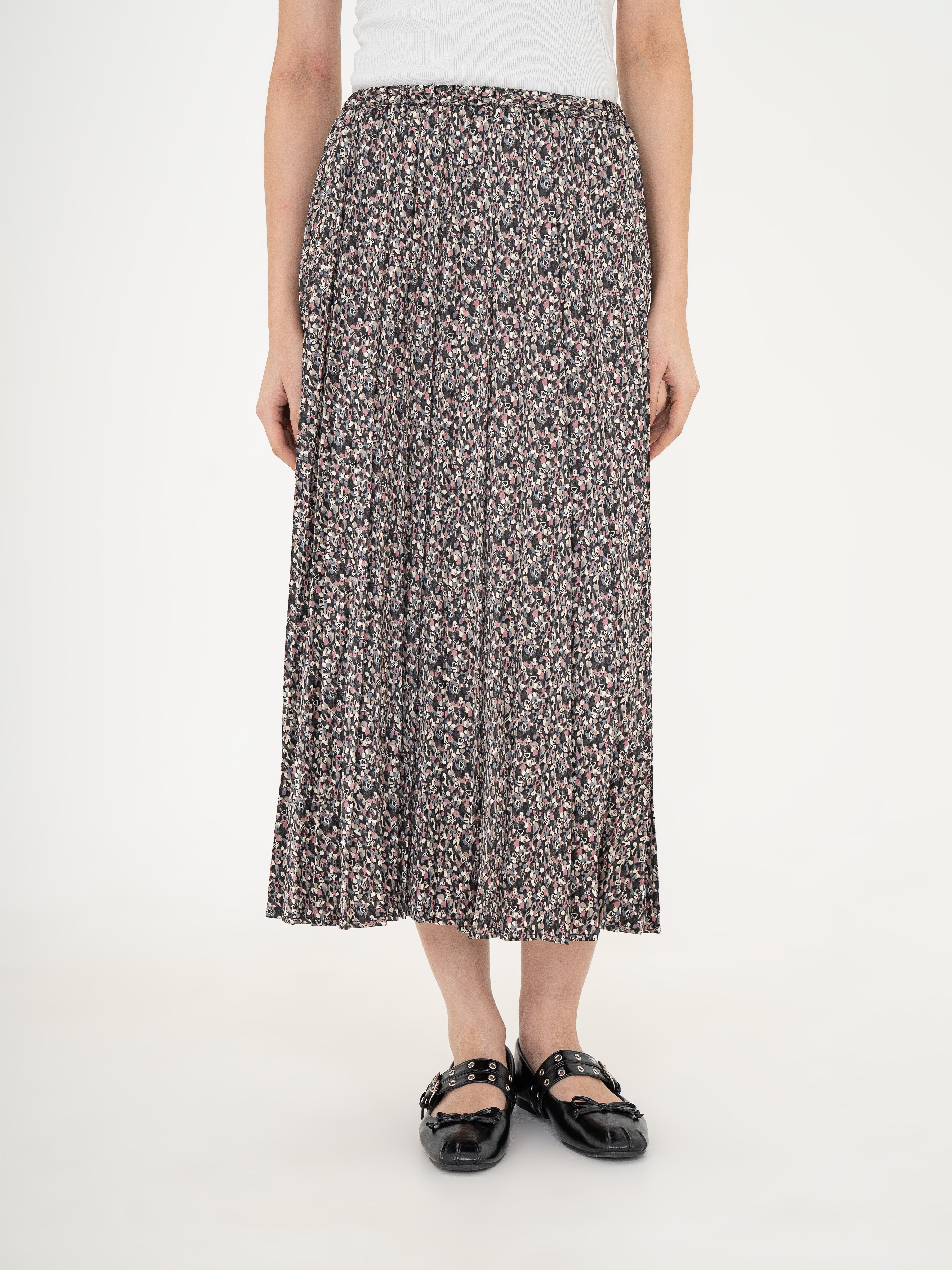 Masumi Satin Pleated Skirt