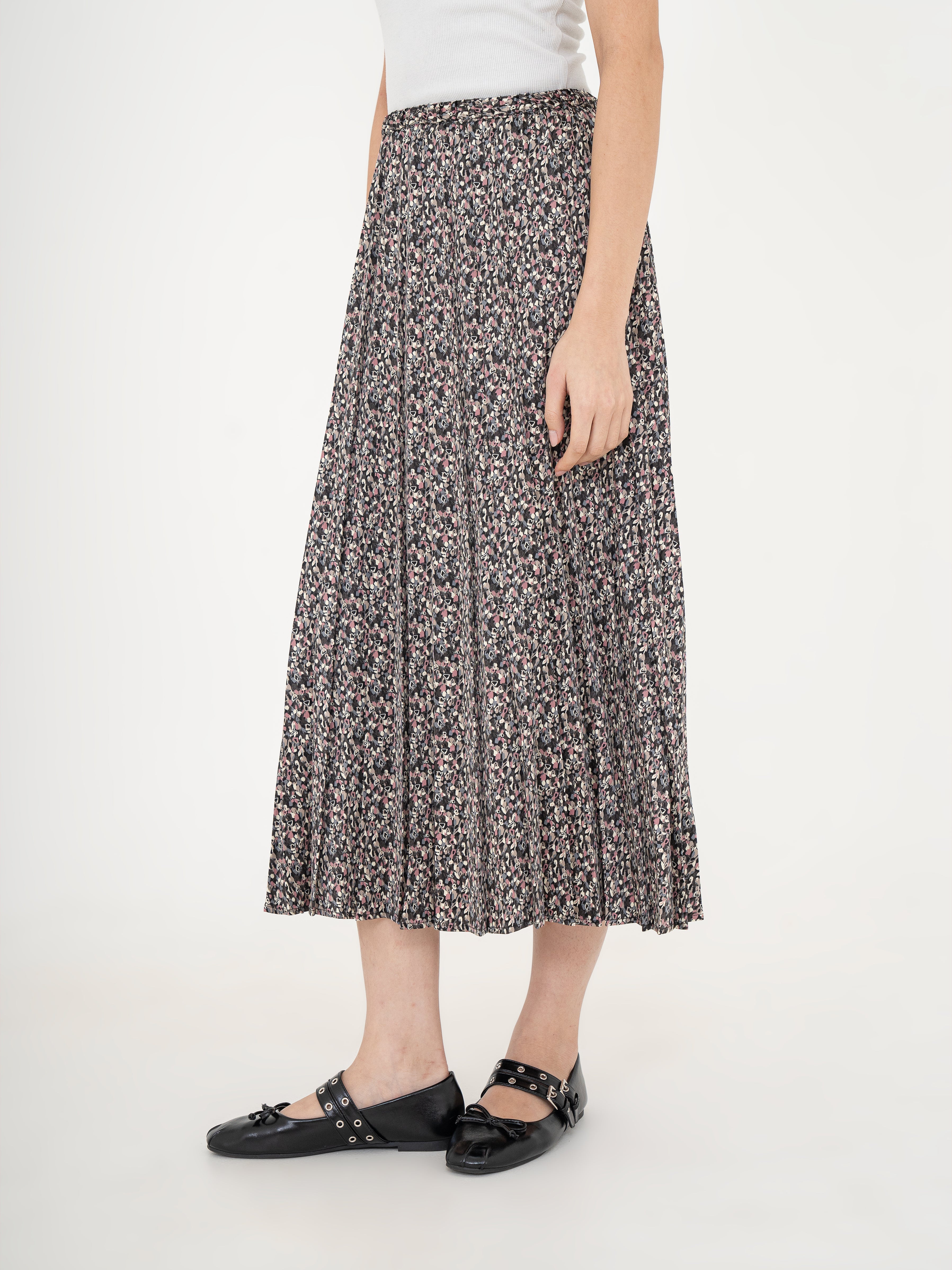 Masumi Satin Pleated Skirt