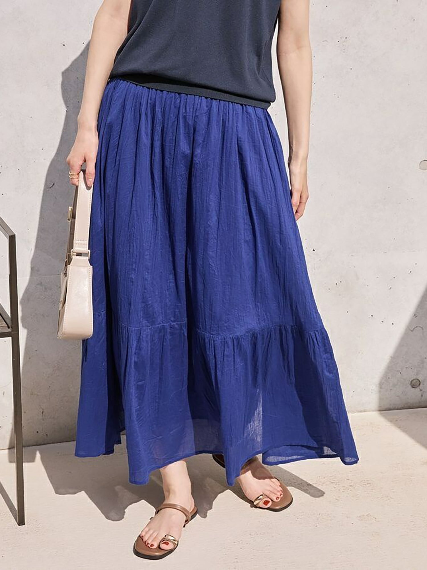 Yanagi Crinkle Tiered Skirt