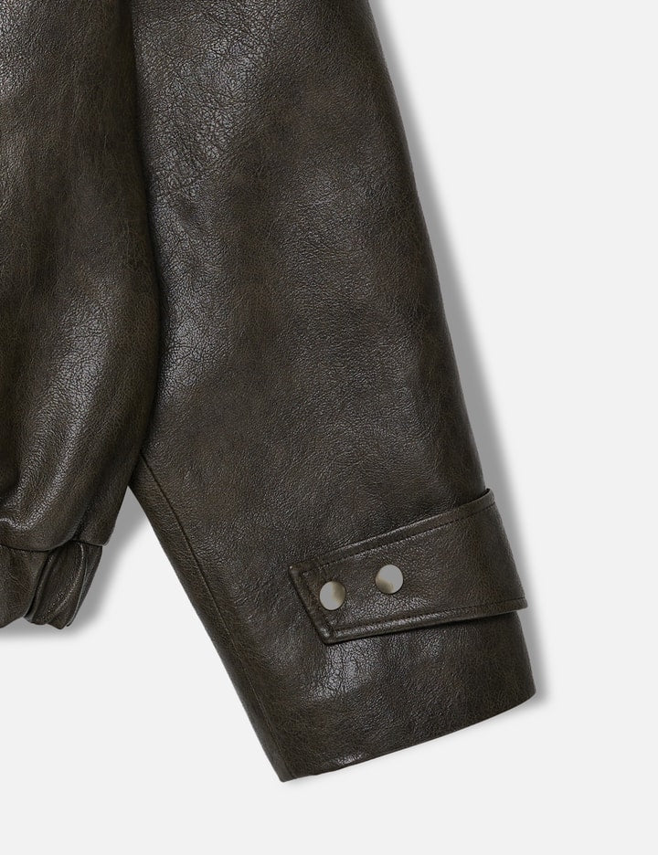 Faux Leather Bomber Jacket