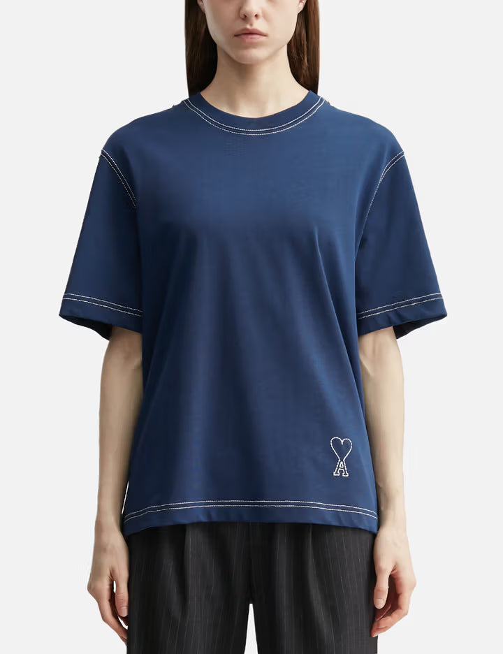 Cotton Topstitching Ami De Coeur T-Shirt