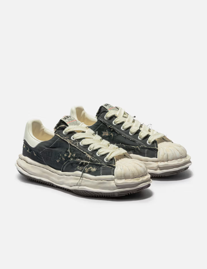 "BLAKEY" OG Sole Ripped Overdye Canvas Low-Top Sneaker