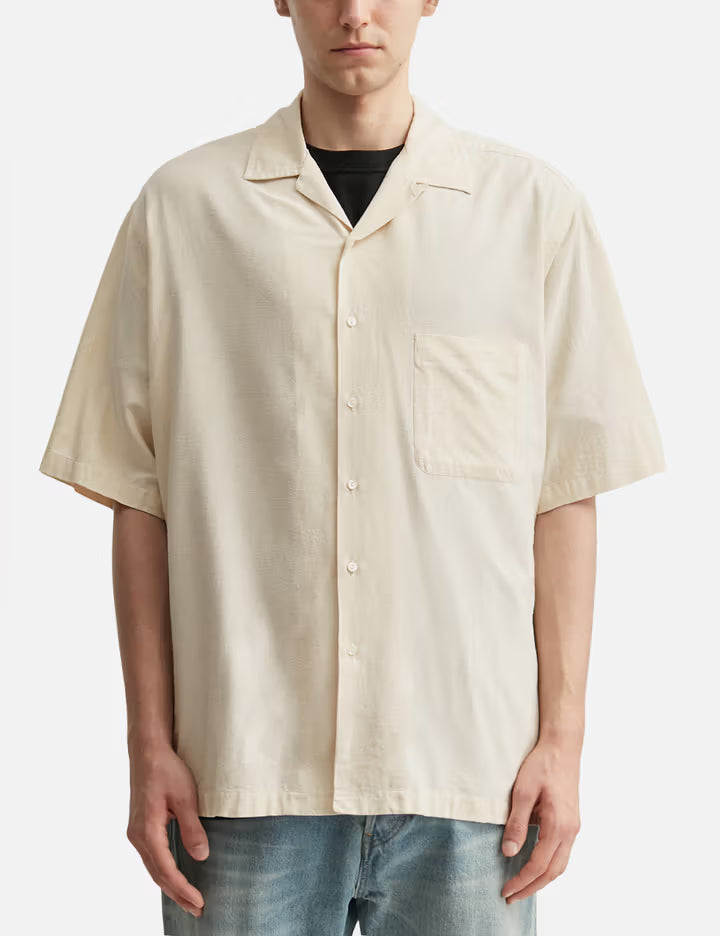 Silk Cotton Nep Open Collar Shirt