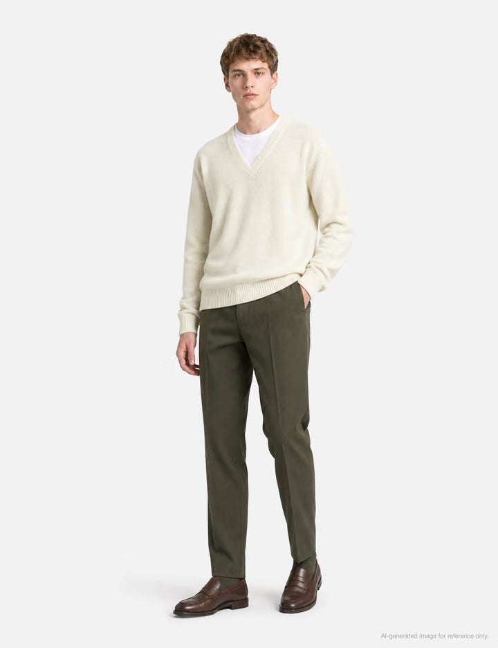 24 Deep V-Neck Knit In Ivory