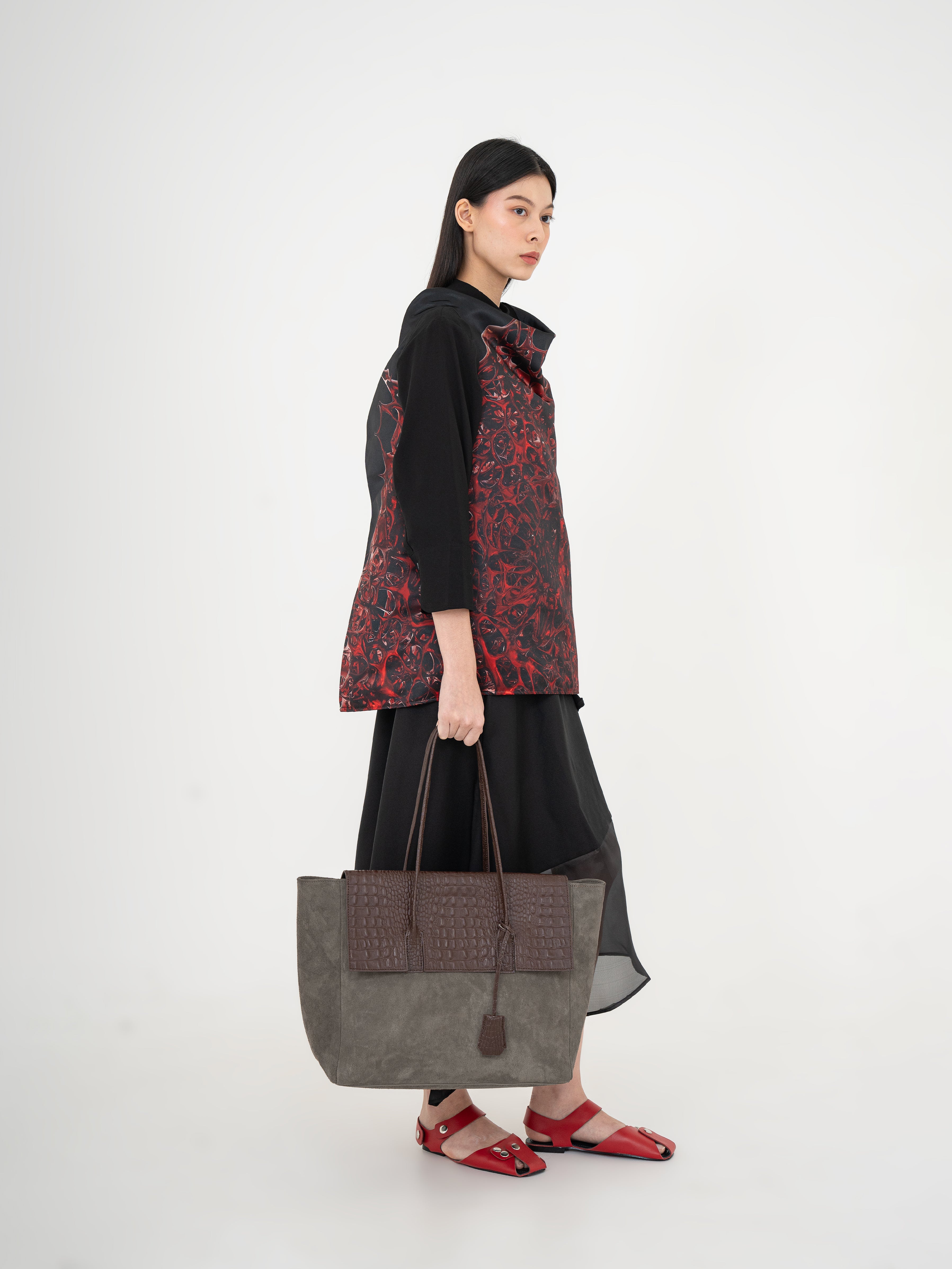 ESSENS BAG - Croc Suede Brown