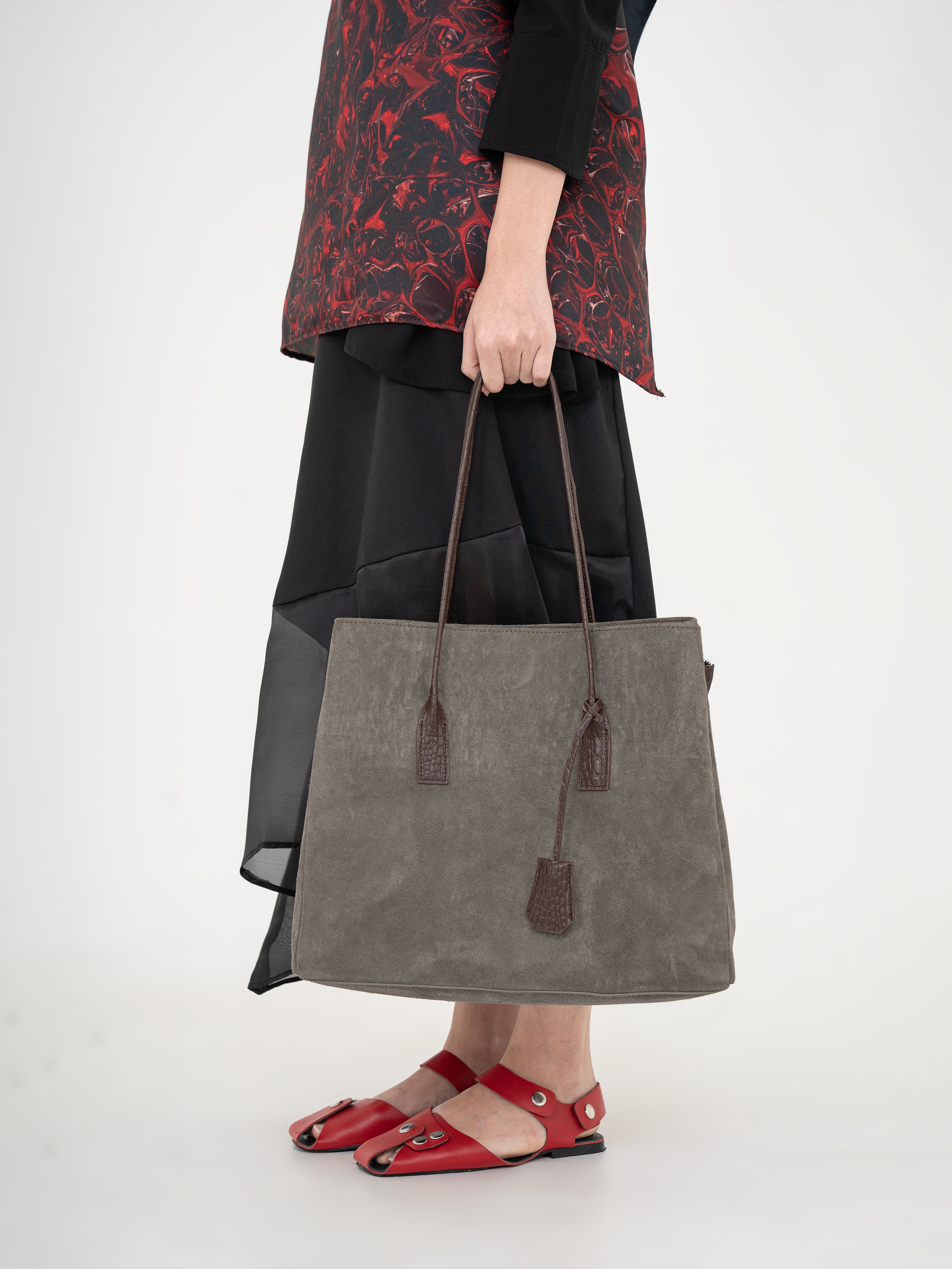 ESSENS BAG - Croc Suede Brown