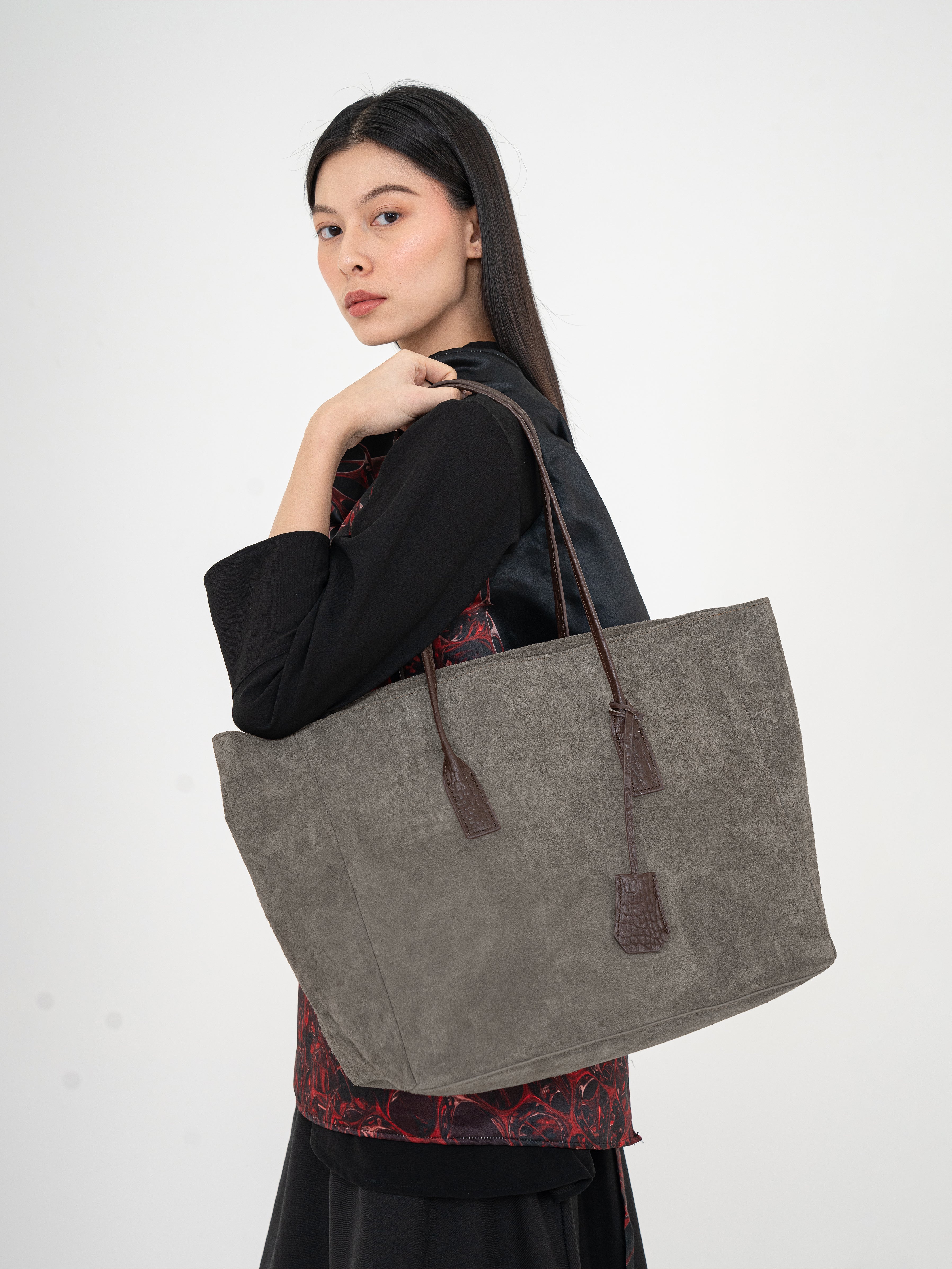 ESSENS BAG - Croc Suede Brown