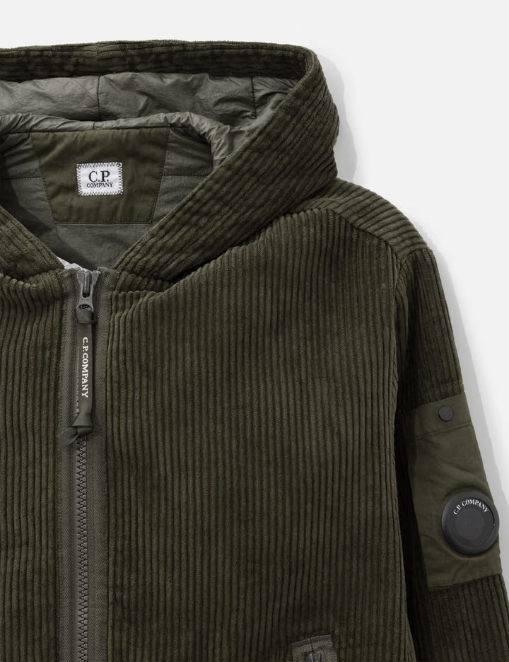 350 Corduroy Hooded Lens Padded Sweatshirt