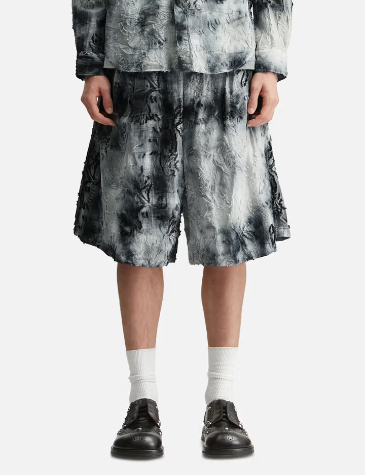 Tie-Dye Check Short Pants