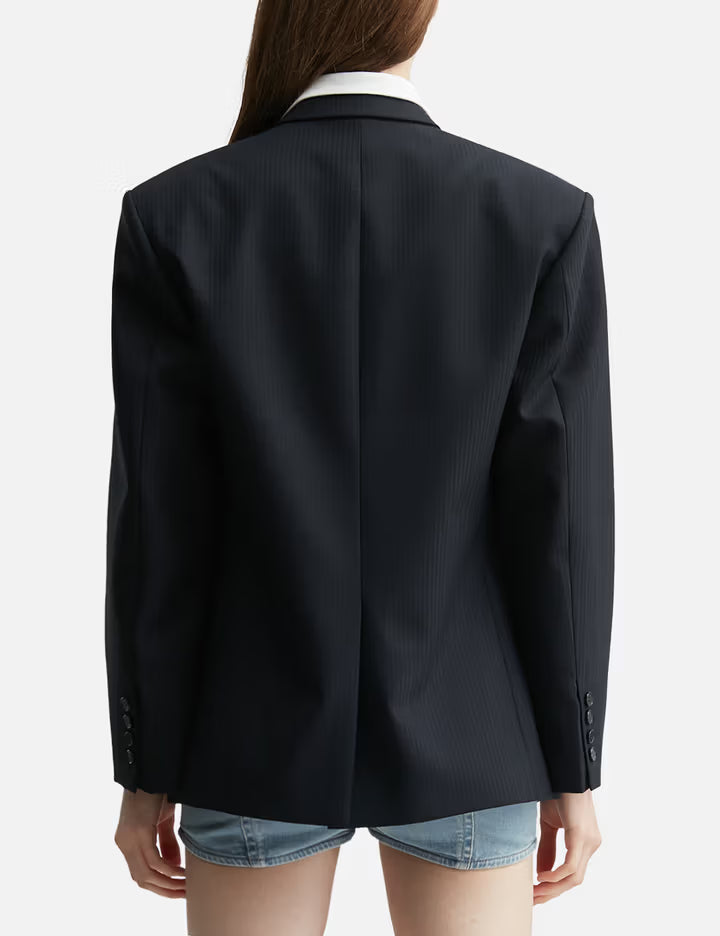 Tie Pireced Oversized Jacket