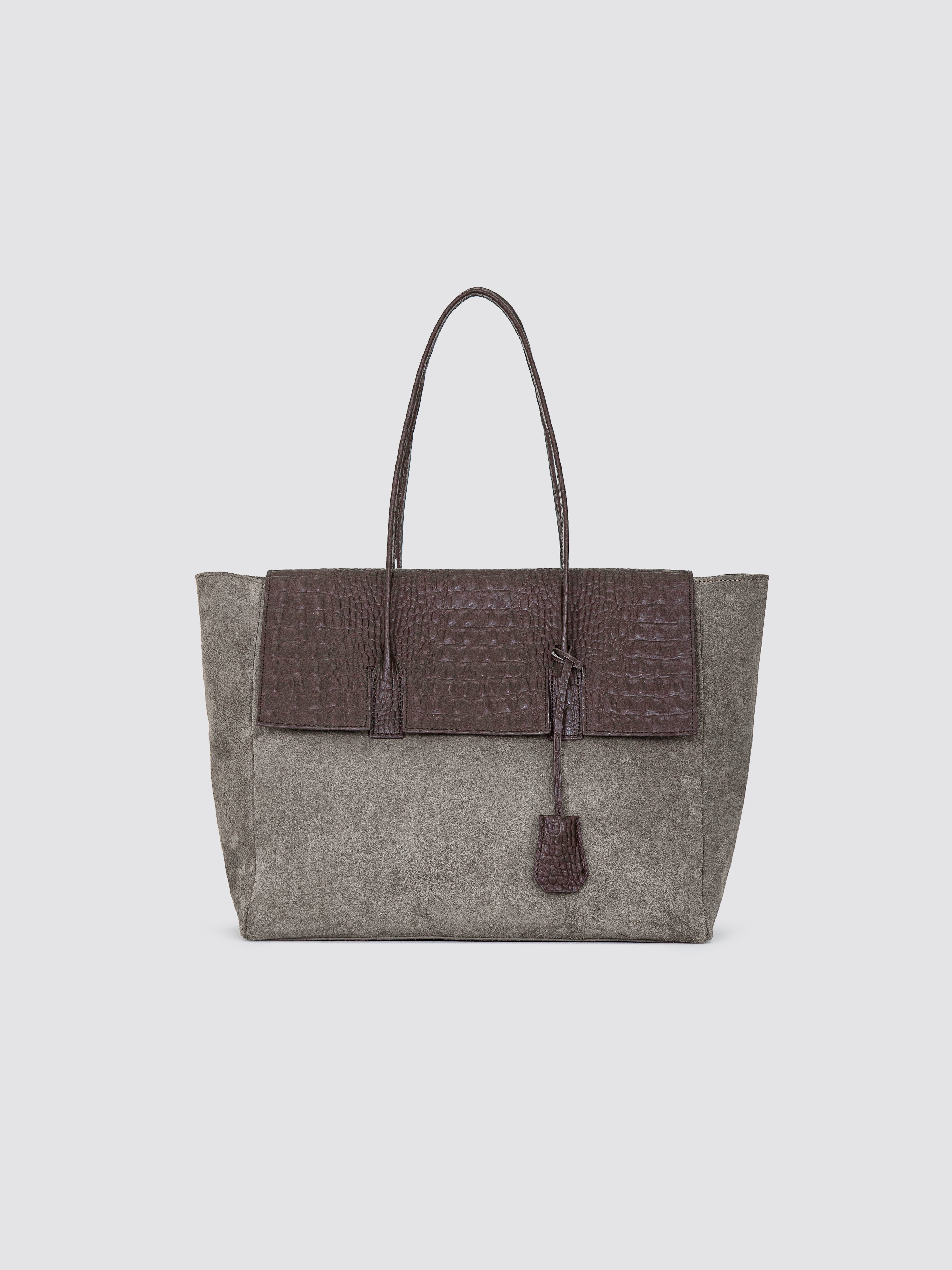 ESSENS BAG - Croc Suede Brown